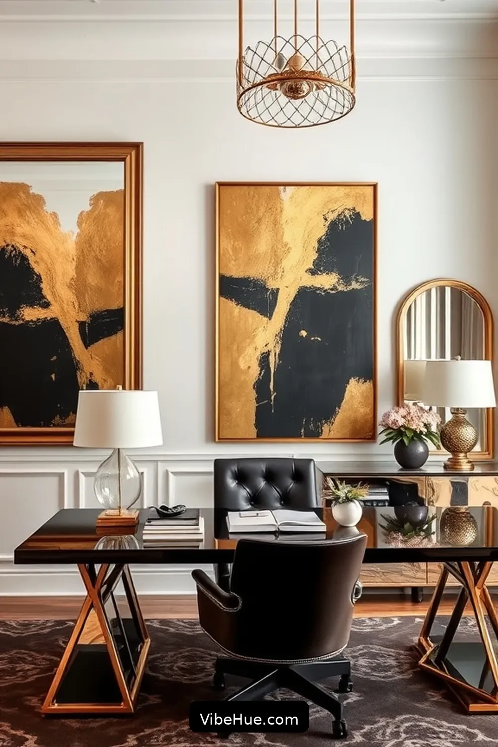 16 Must-Have Elements for a Modern Glam Fall Home Office Style 6 Glamorous Wall Art for 16 Must-Have Elements for a Modern Glam Fall Home Office Style