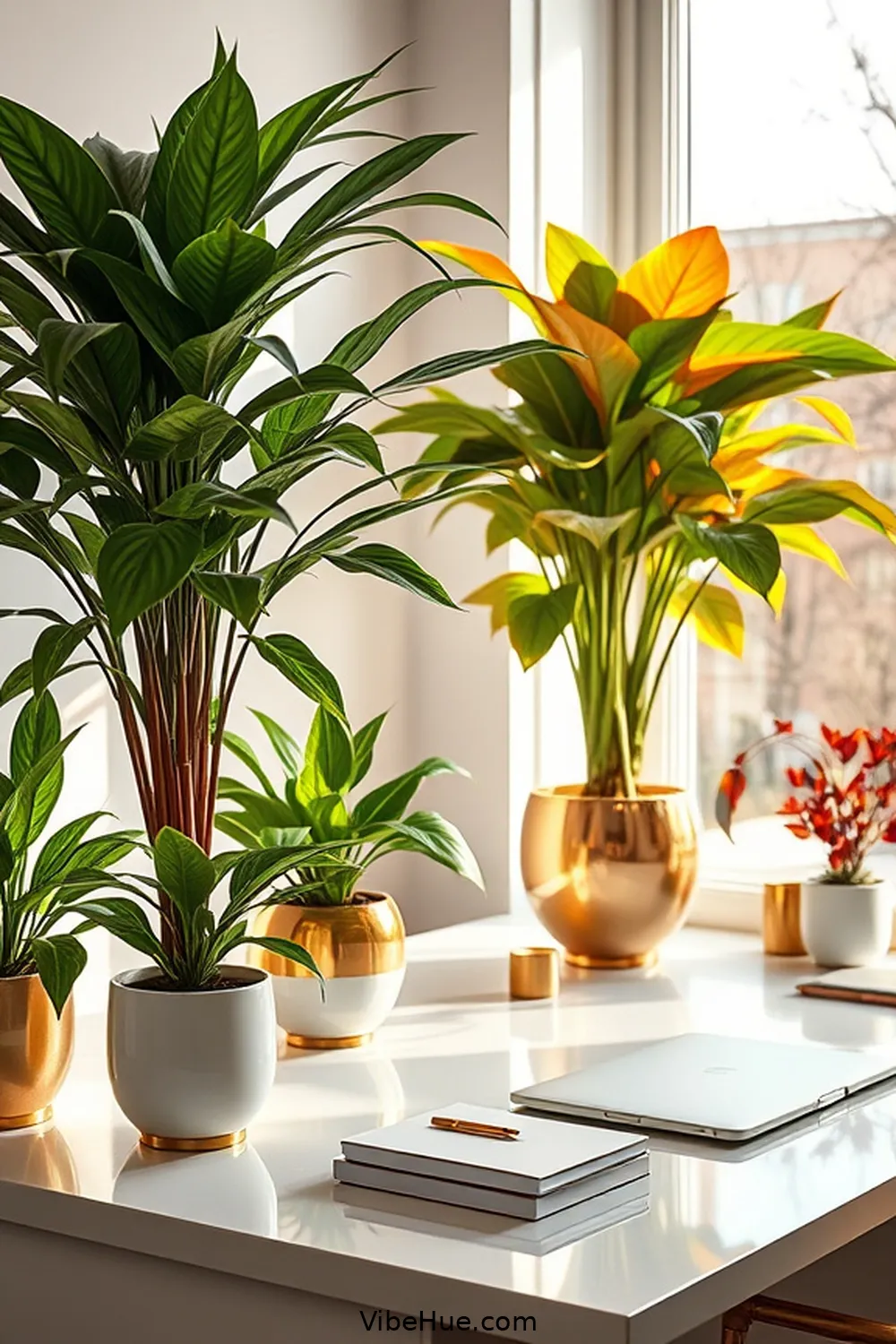 16 Must-Have Elements for a Modern Glam Fall Home Office Style 11 Greenery and Indoor Plants for 16 Must-Have Elements for a Modern Glam Fall Home Office Style