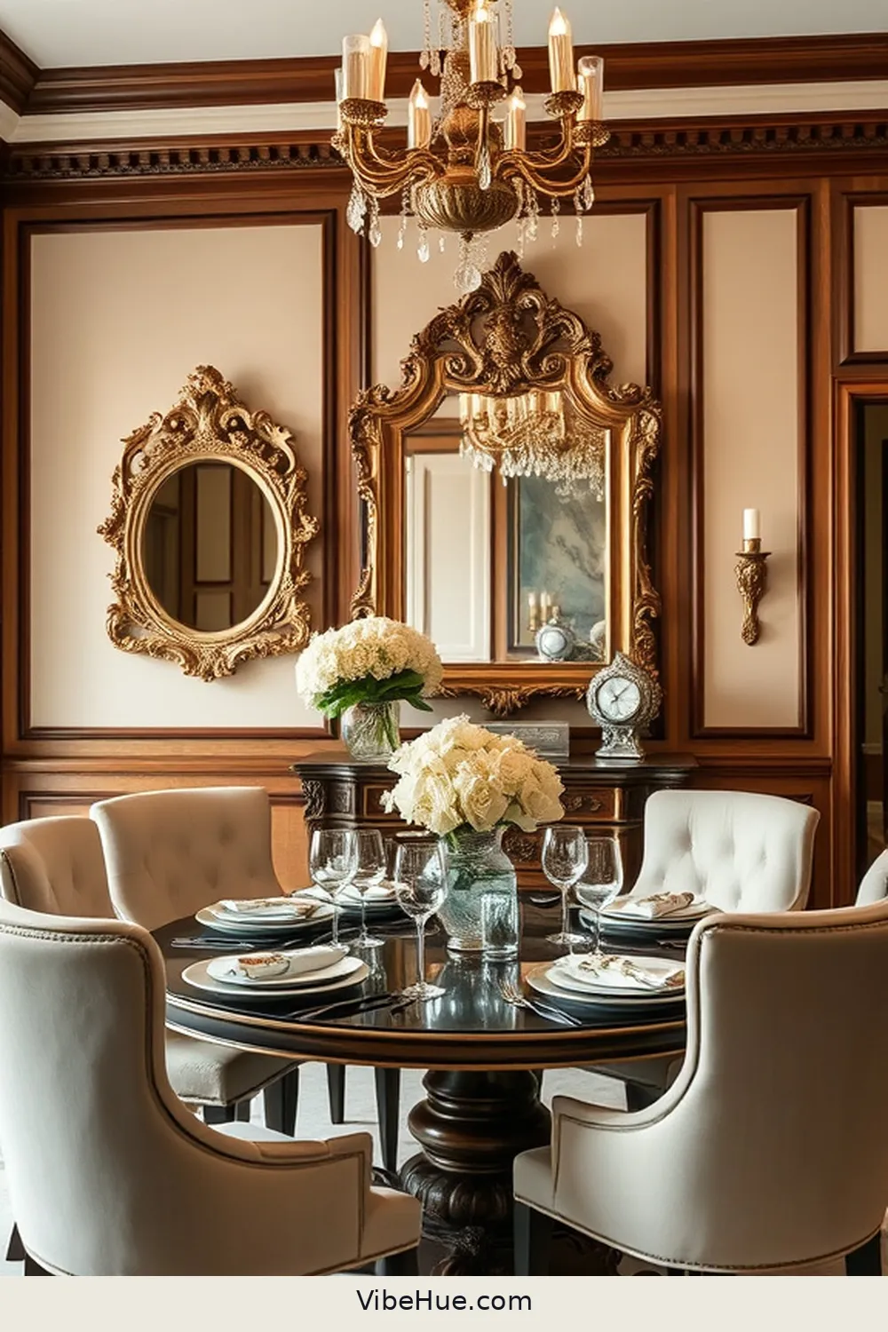16 Timeless Elements for Year-Round Traditional Dining Room Style 10 Decorative Wall Mirrors for 16 Timeless Elements for Year-Round Traditional Dining Room Style