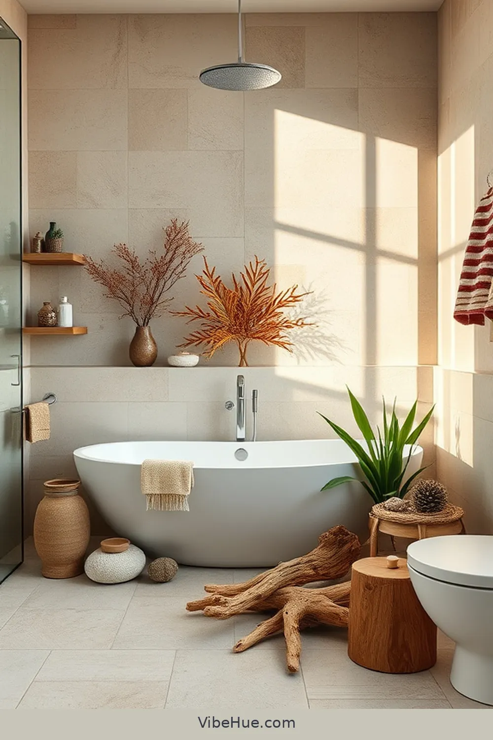 Infuse Elemental Elements Like Sand and Stone for 16 Ways to Achieve Coastal Style in Your Fall Bathroom