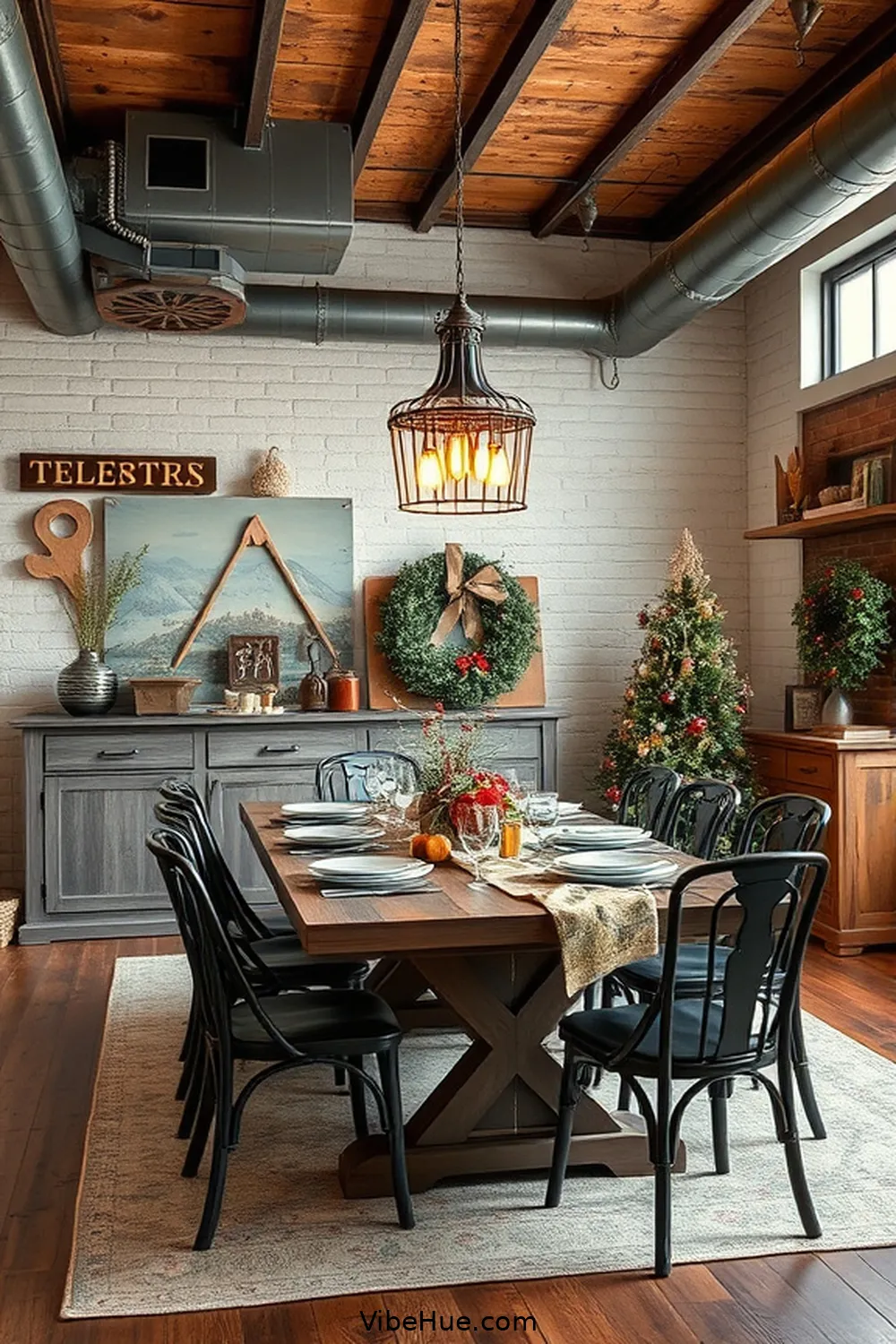 Accessorize With Industrial-Style Decor for 16 Ways to Create an Industrial Style Holiday Dining Room