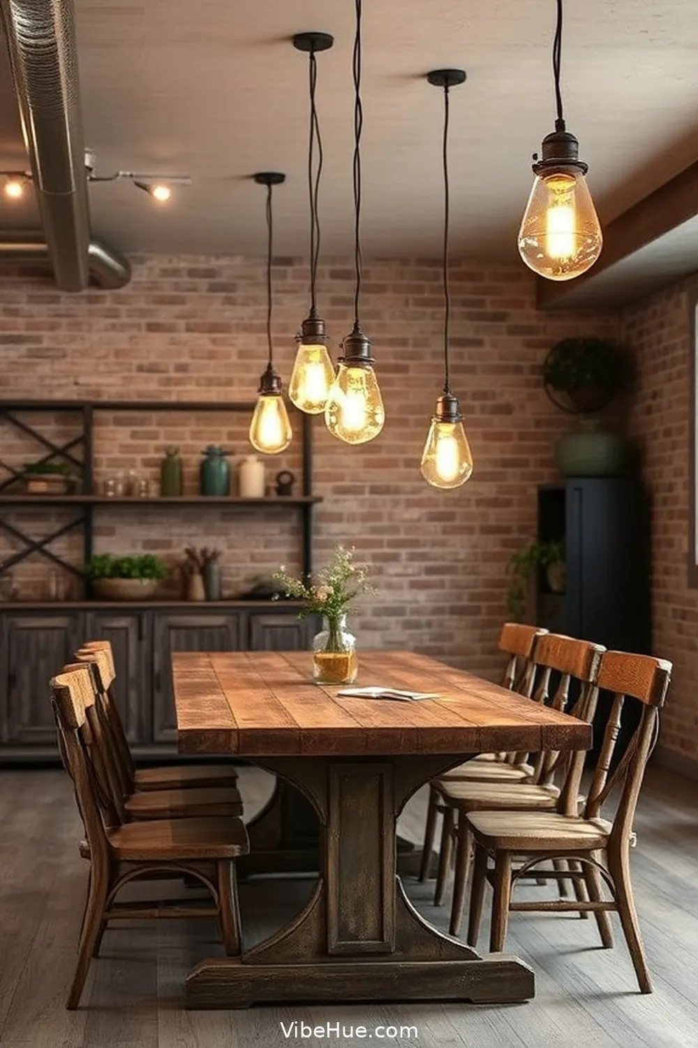 16 Ways to Create an Industrial Style Holiday Dining Room 5 Incorporate Vintage Lighting Fixtures for 16 Ways to Create an Industrial Style Holiday Dining Room