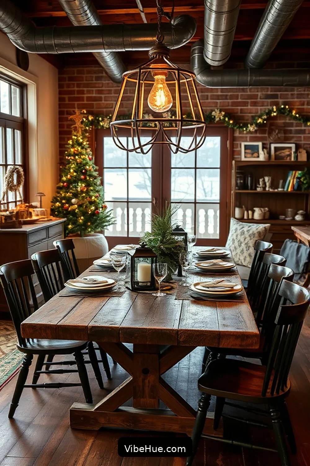 Opt for a Salvaged Wood Dining Table for 16 Ways to Create an Industrial Style Holiday Dining Room