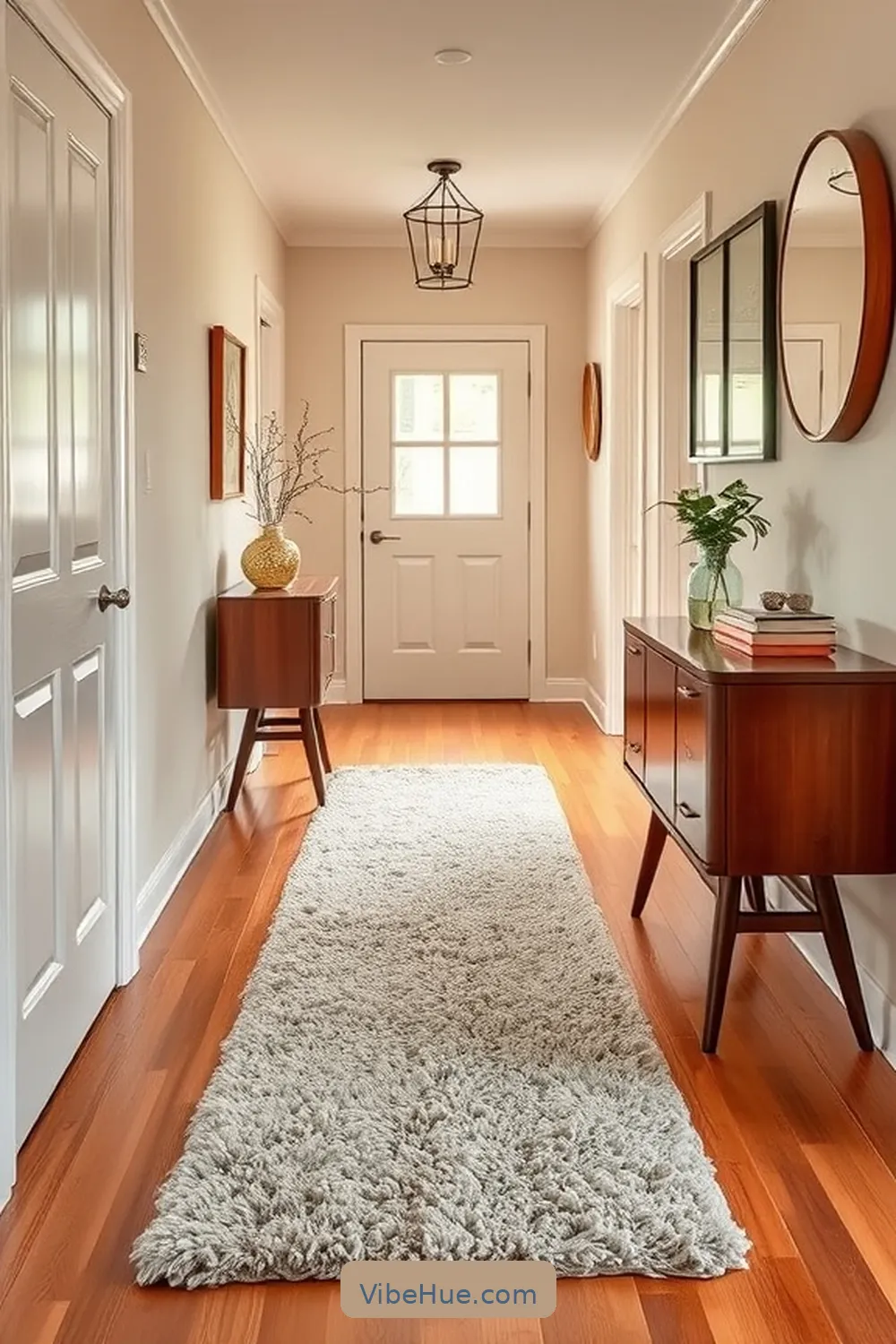 16 Ways to Style Your Winter Hallway in Mid-Century Modern Style 5 Add a Cozy Runner Rug for 16 Ways to Style Your Winter Hallway in Mid-Century Modern Style