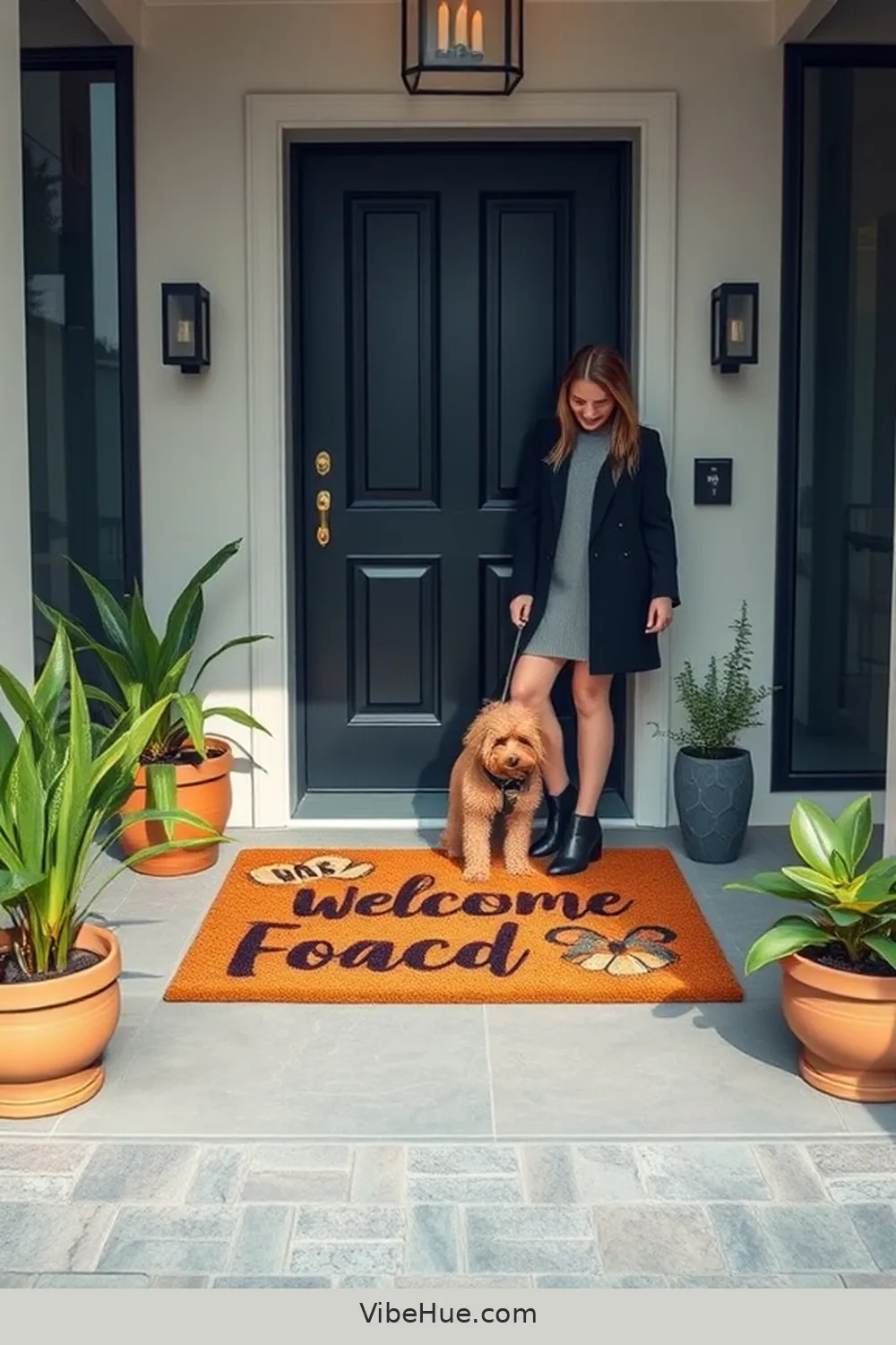 13. Select a Unique Welcome Mat for 16 Ways to Style a Minimalist Summer Entryway