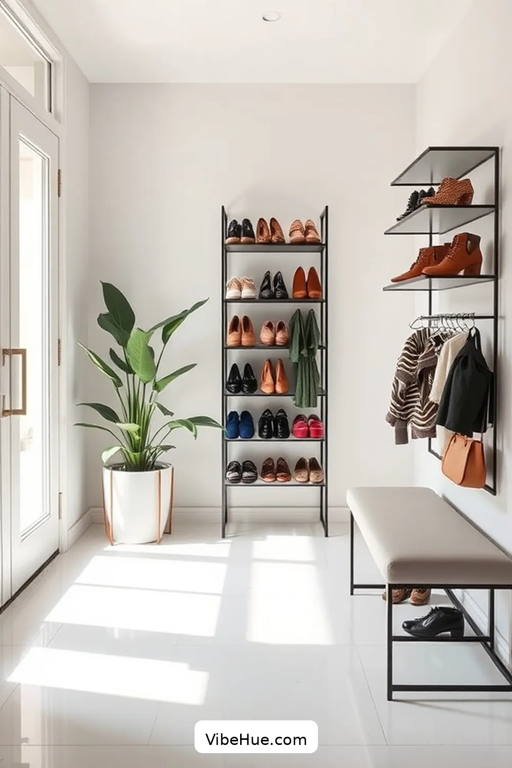 14. Keep Footwear Organized for 16 Ways to Style a Minimalist Summer Entryway