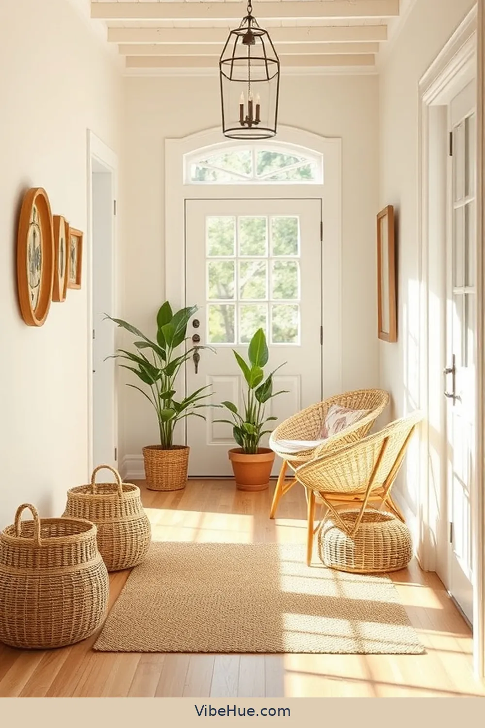 2. Incorporate Natural Materials for 16 Ways to Style a Minimalist Summer Entryway