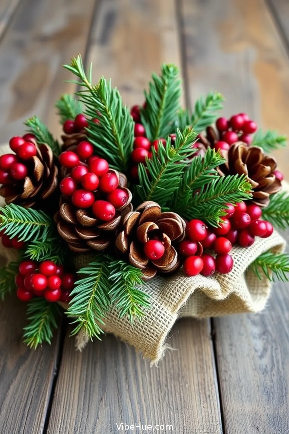 17 Rustic Decor Ideas for a Holiday Garage 16 Pinecone and Berry Centerpieces for 17 Rustic Decor Ideas for a Holiday Garage
