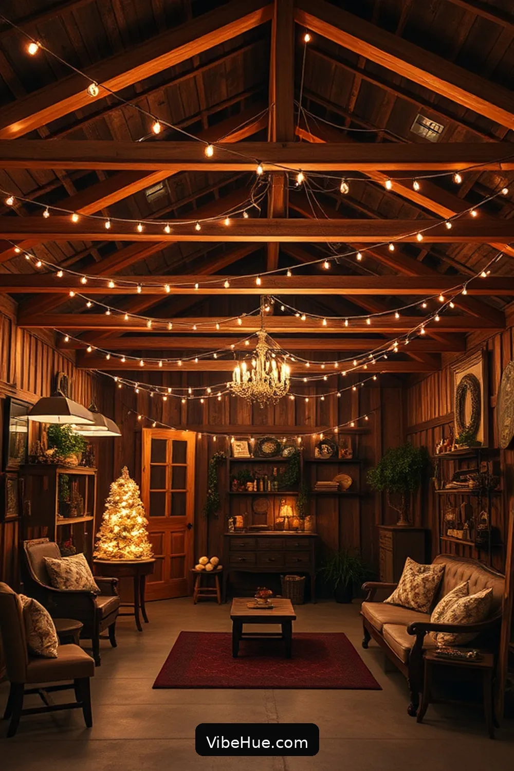 17 Rustic Decor Ideas for a Holiday Garage 11 String Lights to Create a Magical Ambiance for 17 Rustic Decor Ideas for a Holiday Garage