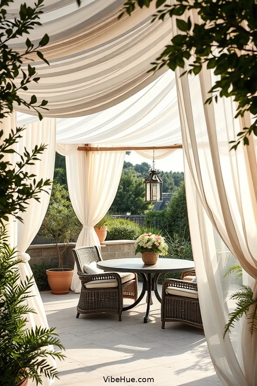 17 Tips for a Coastal Style Winter Outdoor Patio 14 Install a Canopy or Outdoor Curtains for 17 Tips for a Coastal Style Winter Outdoor Patio