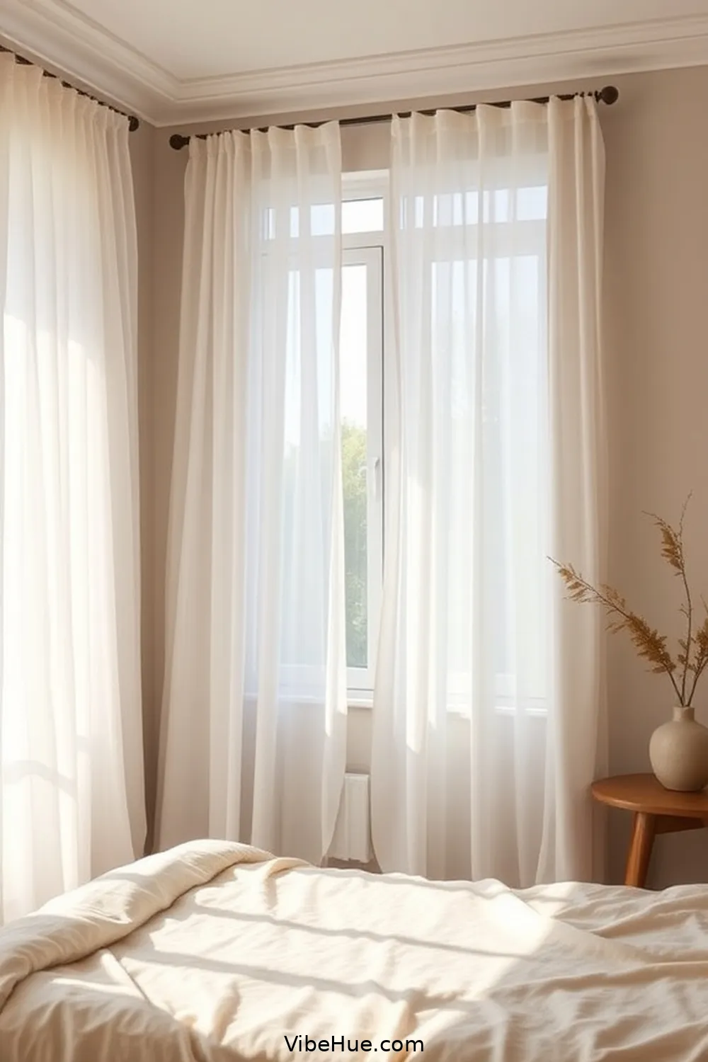 Keep Window Treatments Simple for 17 Tips for a Minimalist Style Holiday Bedroom Makeover