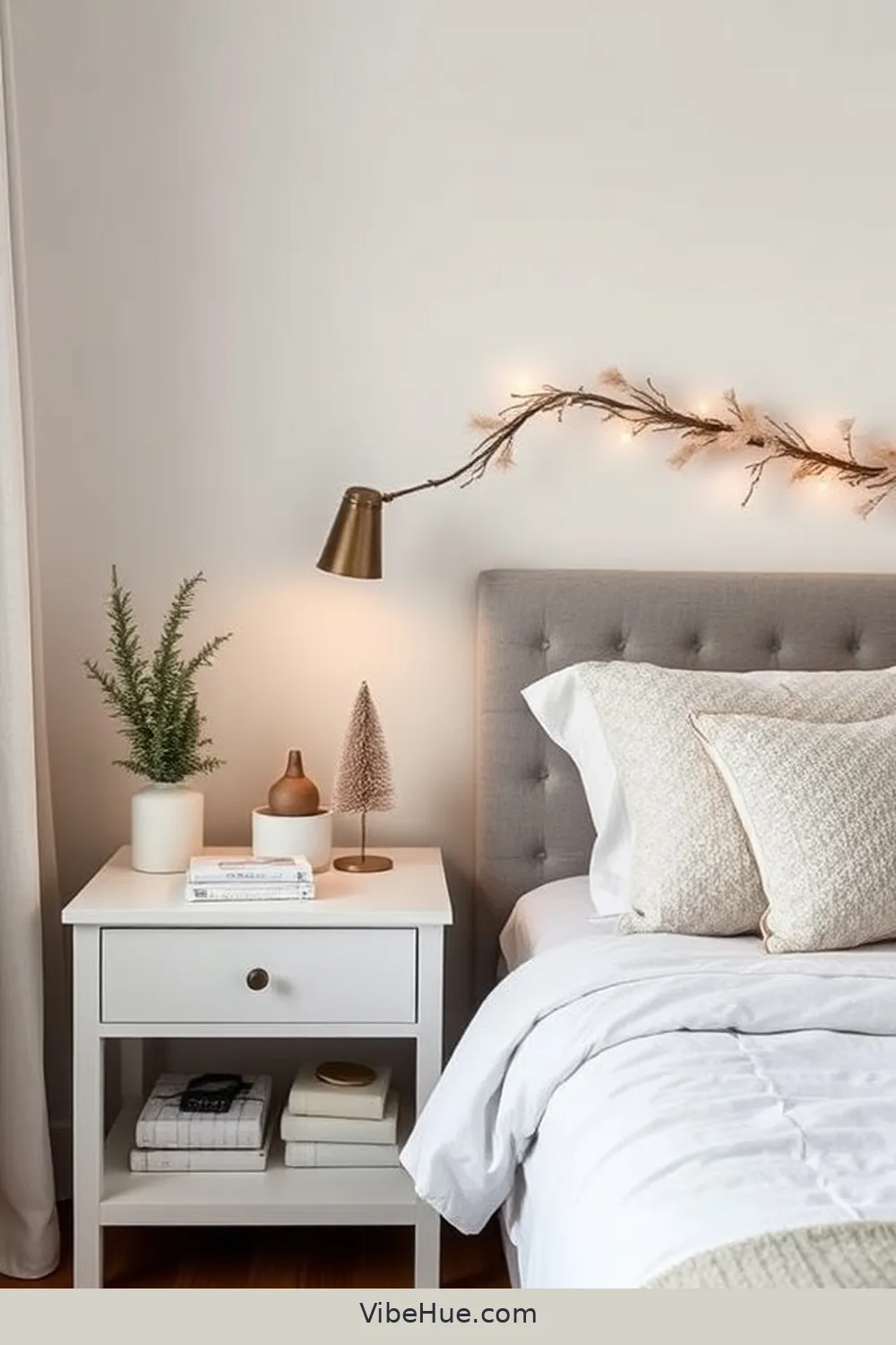 Maintain a Clean Surface for 17 Tips for a Minimalist Style Holiday Bedroom Makeover