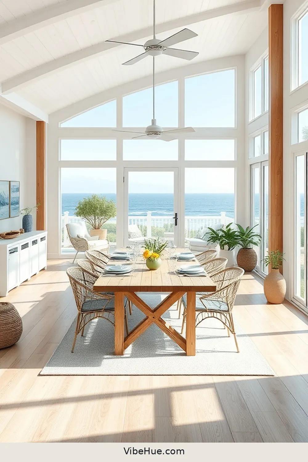 17 Ways to Create a Coastal Style Summer Dining Room 7 Opt for Open-Concept Layout for 17 Ways to Create a Coastal Style Summer Dining Room