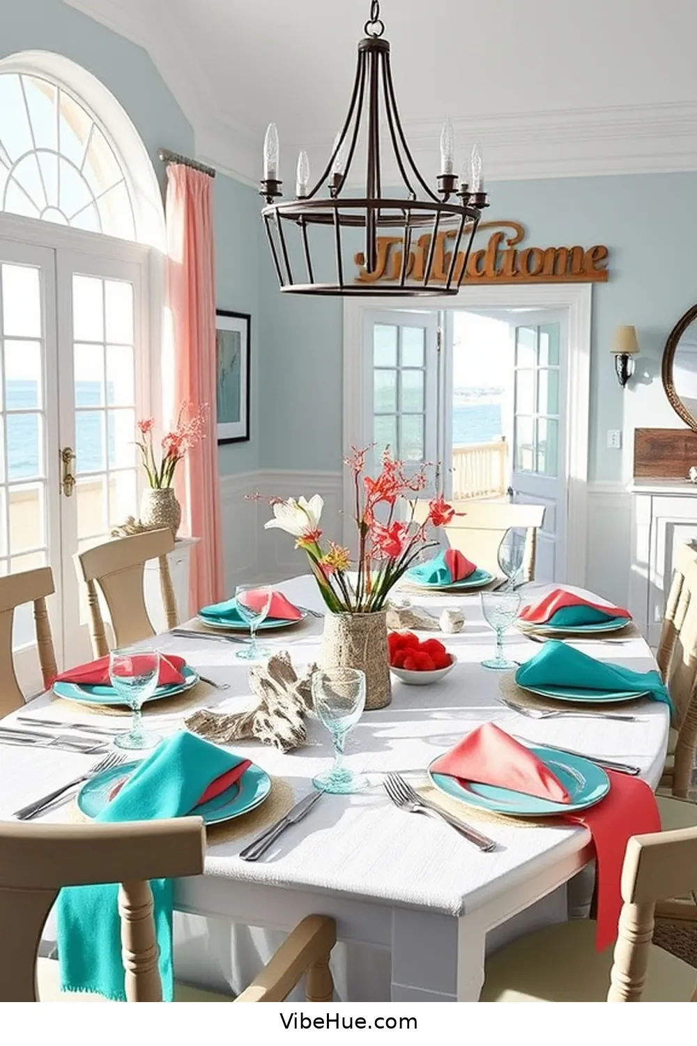 17 Ways to Create a Coastal Style Summer Dining Room 16 Use Ocean-Inspired Color Pops for 17 Ways to Create a Coastal Style Summer Dining Room