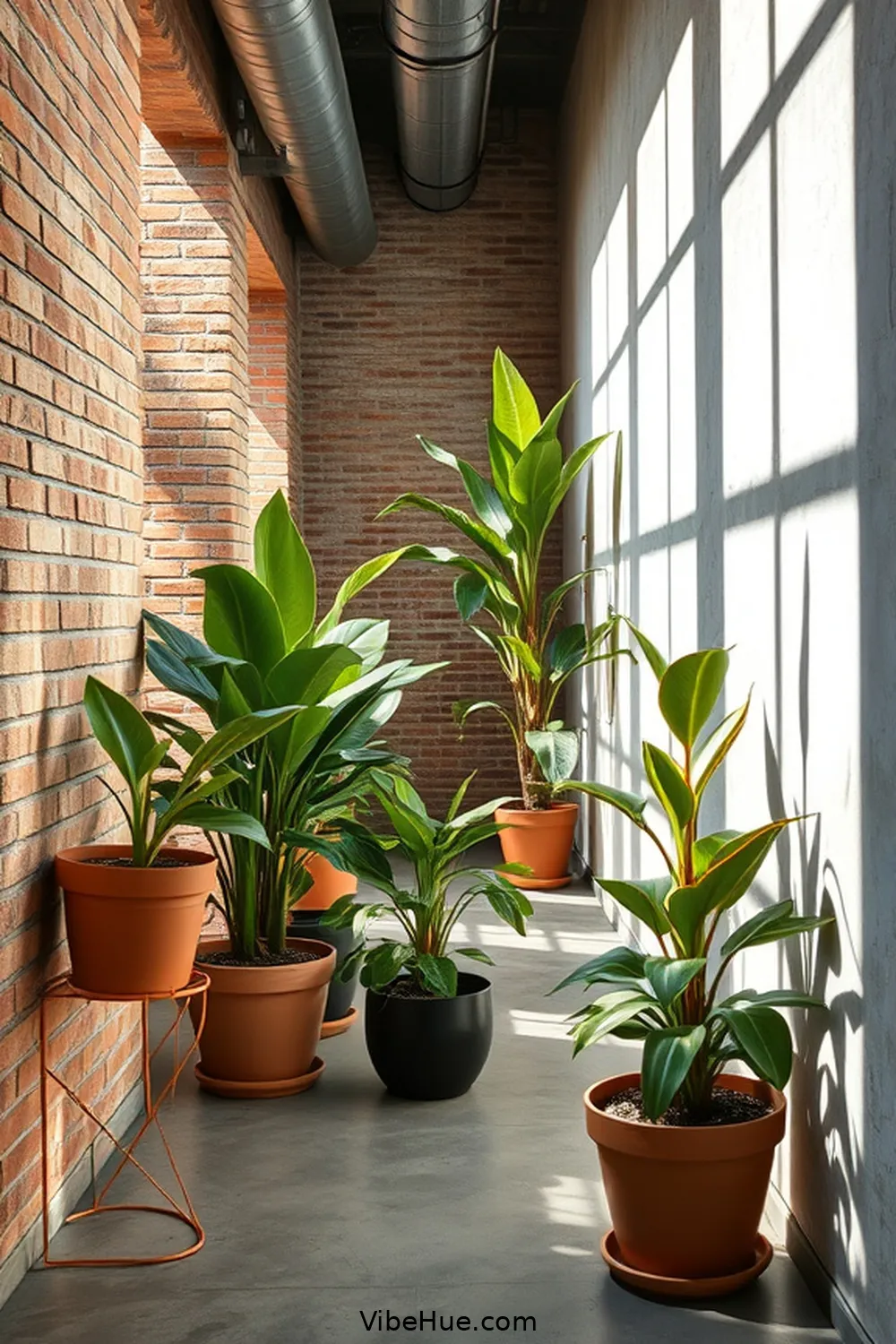 17 Ways to Create a Summer Hallway in Industrial Style 6 Add Greenery With Indoor Plants for 17 Ways to Create a Summer Hallway in Industrial Style