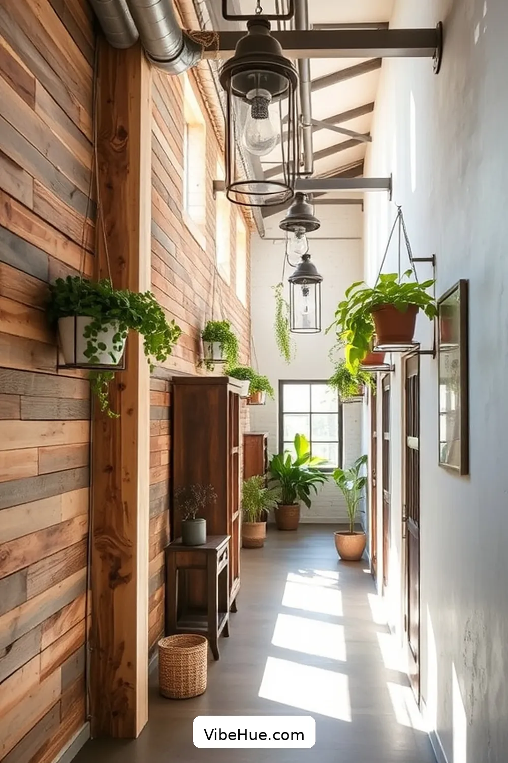 17 Ways to Create a Summer Hallway in Industrial Style 3 Incorporate Reclaimed Wood for 17 Ways to Create a Summer Hallway in Industrial Style