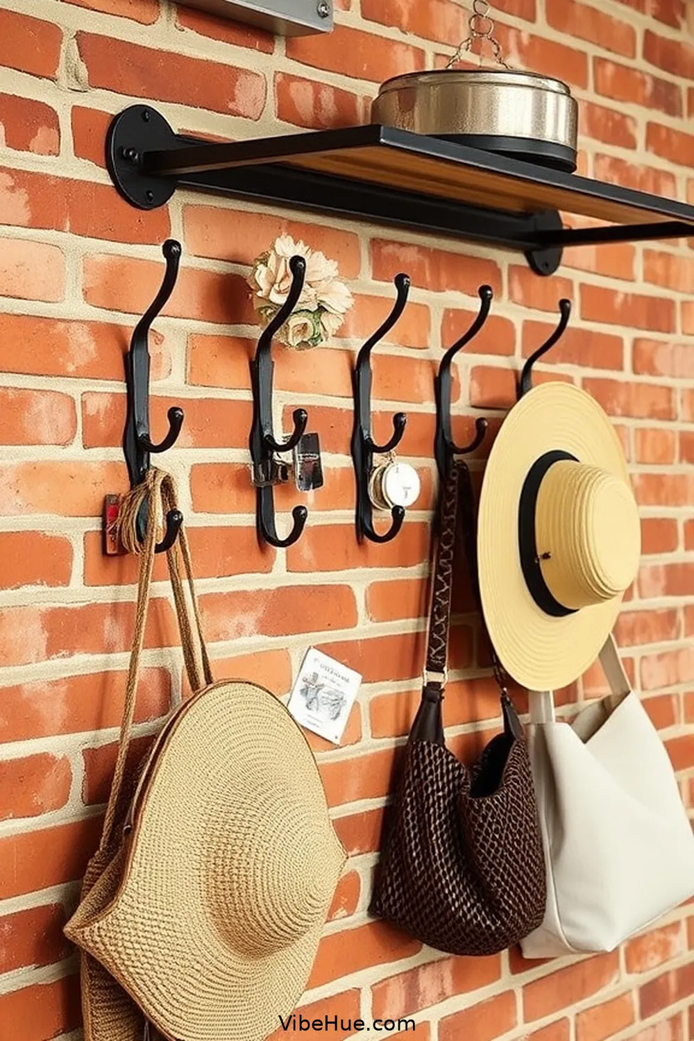 17 Ways to Create a Summer Hallway in Industrial Style 13 Install Functional Hooks and Racks for 17 Ways to Create a Summer Hallway in Industrial Style