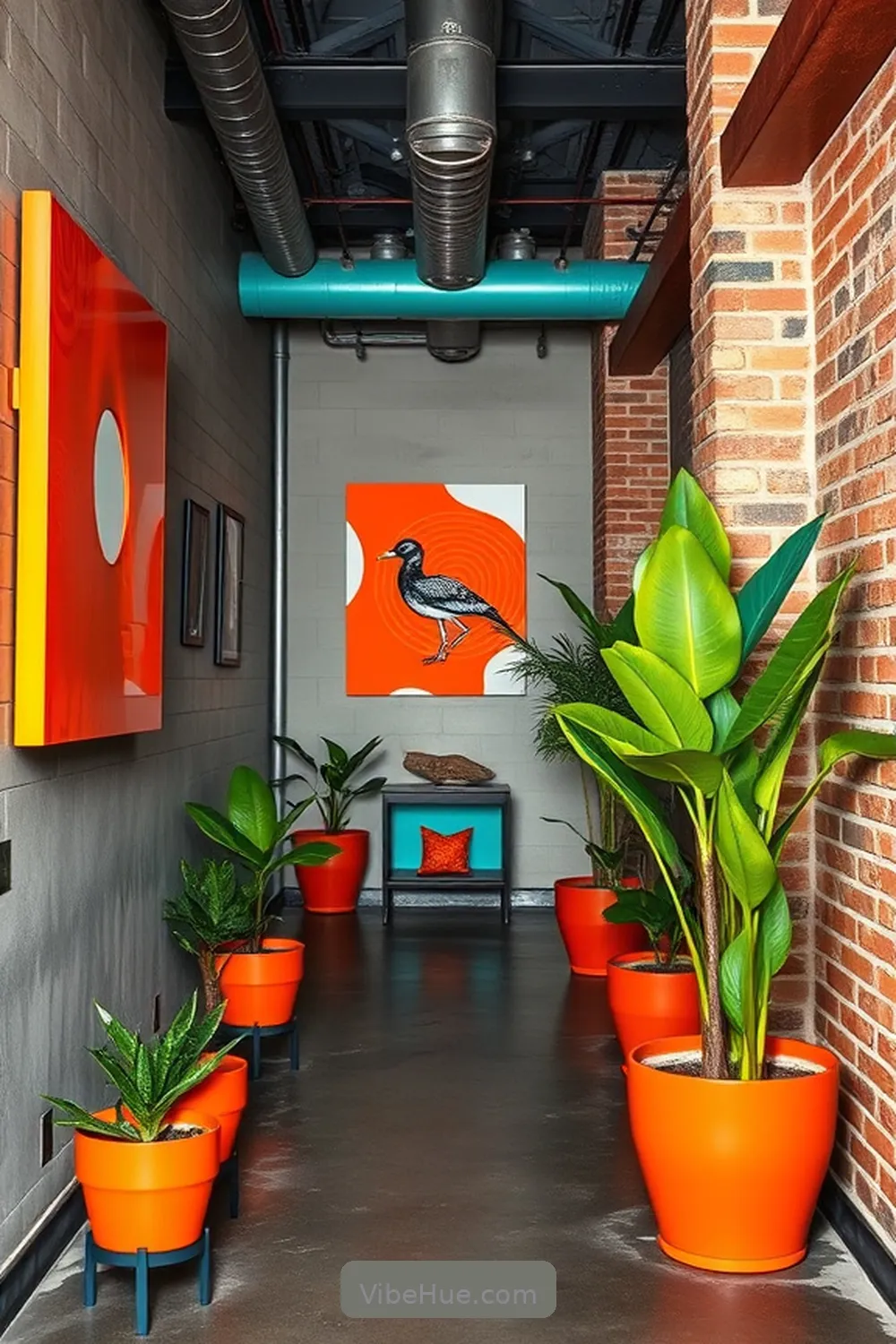 17 Ways to Create a Summer Hallway in Industrial Style 4 Introduce Bold Color Accents for 17 Ways to Create a Summer Hallway in Industrial Style