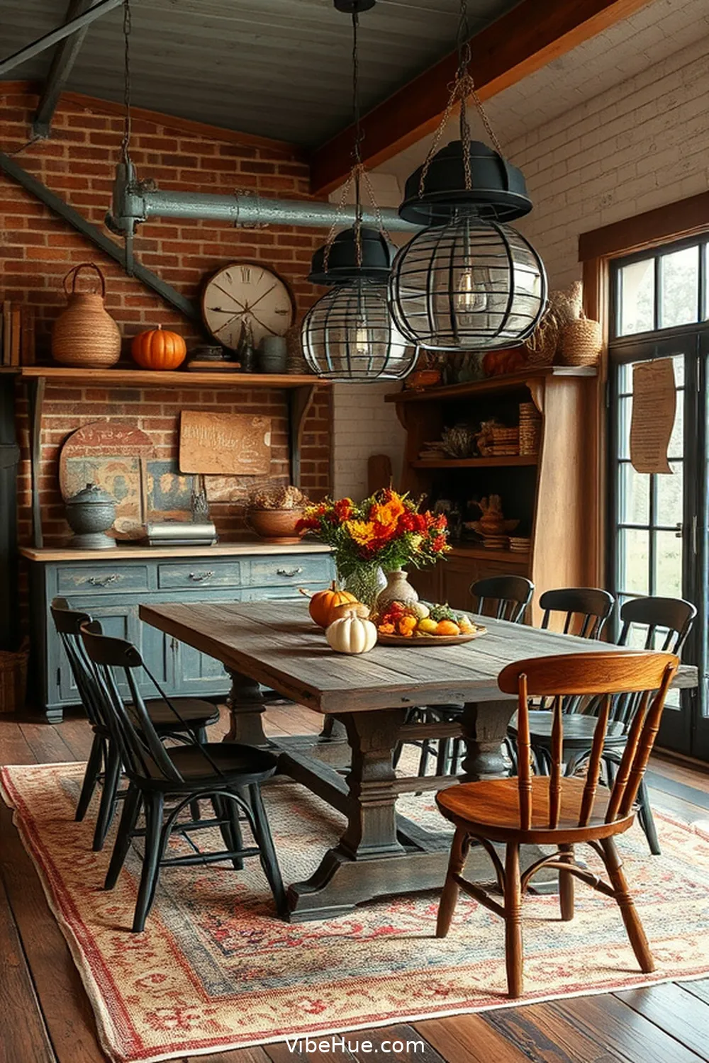 17 Ways to Create an Industrial Style Fall Dining Room 17 Incorporate Vintage & Upcycled Finds for 17 Ways to Create an Industrial Style Fall Dining Room