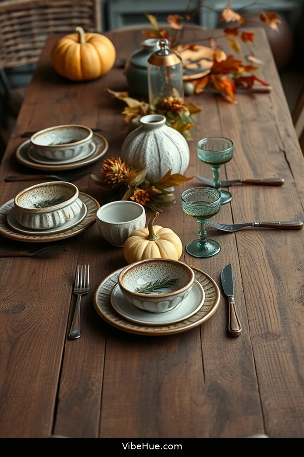 17 Ways to Create an Industrial Style Fall Dining Room 16 Use Rustic Tableware for 17 Ways to Create an Industrial Style Fall Dining Room