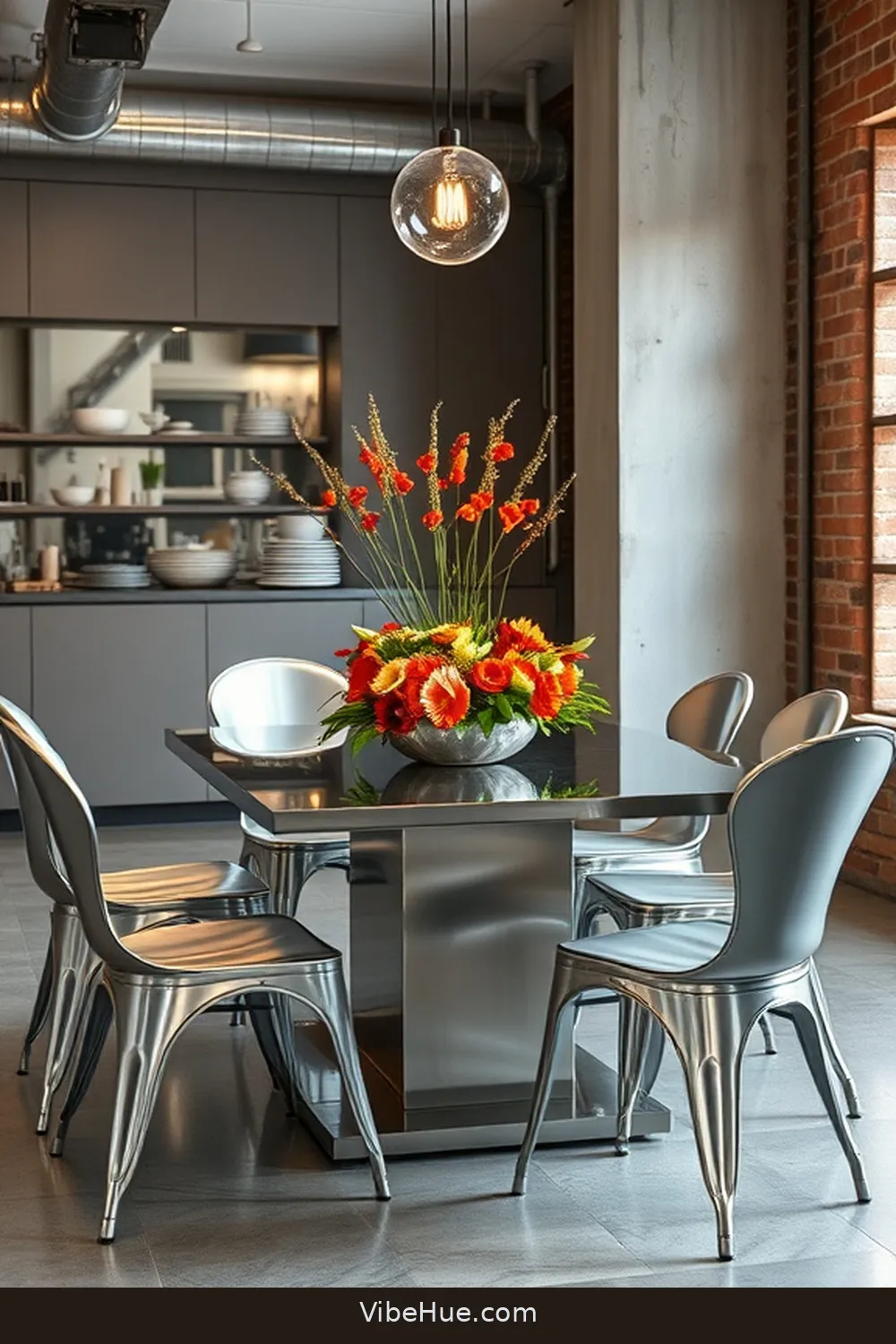 17 Ways to Infuse Spring Into Your Industrial Style Dining Room 12 Incorporate Metallic Finishes for 17 Ways to Infuse Spring Into Your Industrial Style Dining Room