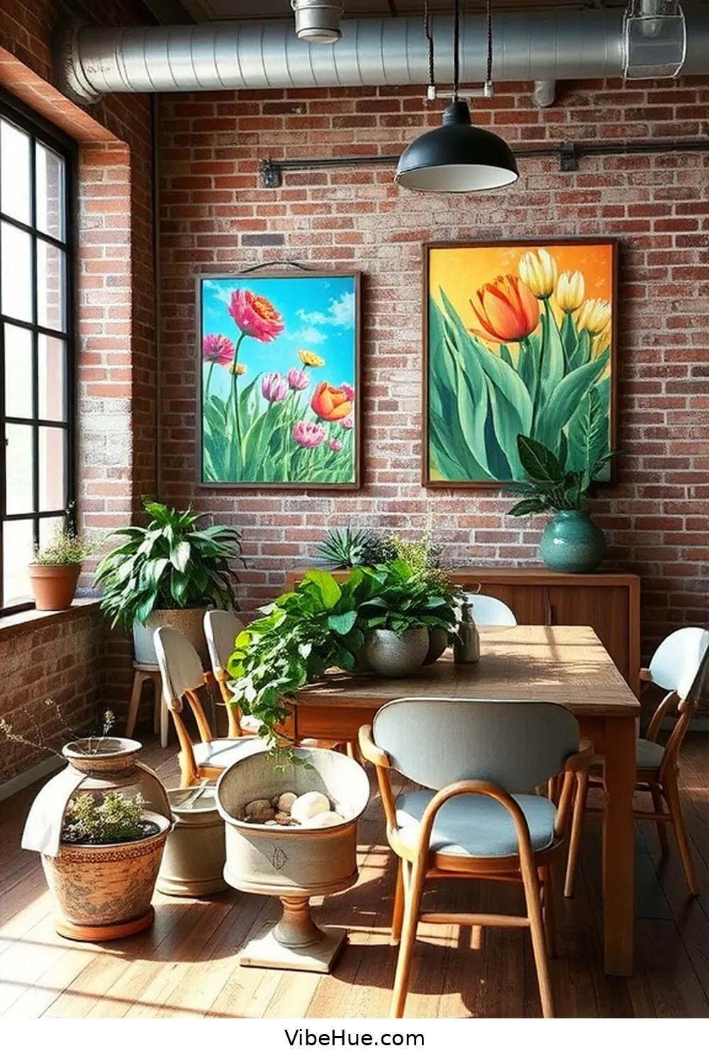 17 Ways to Infuse Spring Into Your Industrial Style Dining Room 7 Introduce Spring-Inspired Artwork for 17 Ways to Infuse Spring Into Your Industrial Style Dining Room