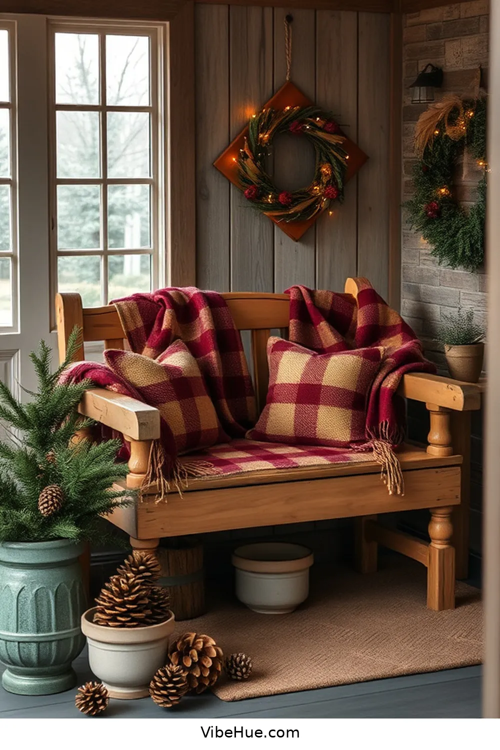 18 Cozy Ideas for a Rustic Winter Hallway Style 8 Create a Welcoming Entry Bench for 18 Cozy Ideas for a Rustic Winter Hallway Style