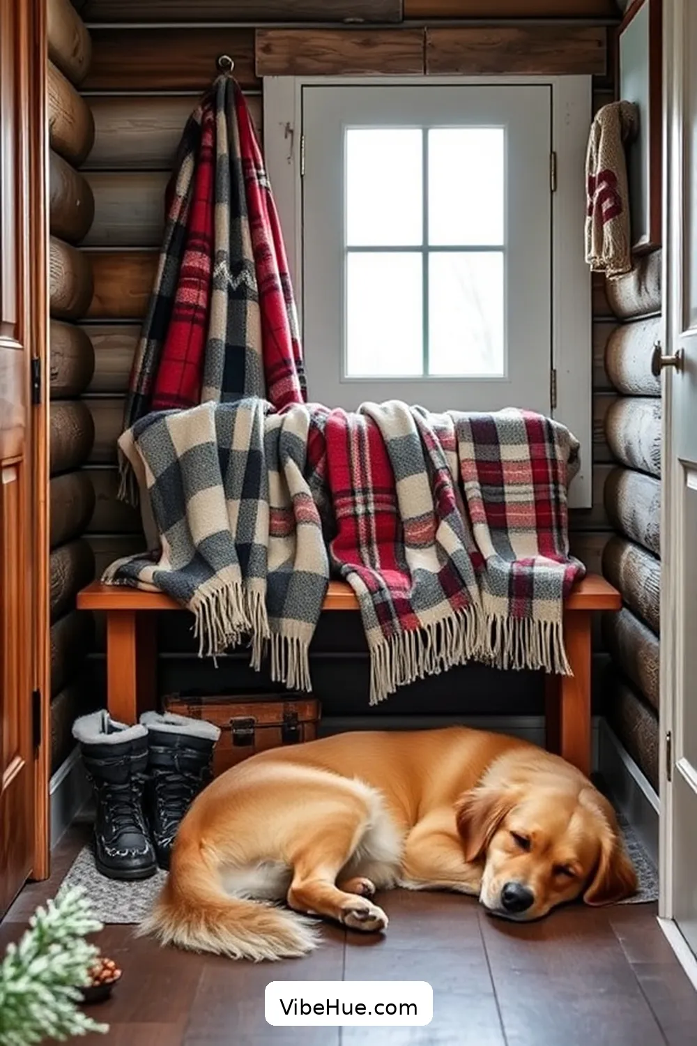 18 Cozy Ideas for a Rustic Winter Hallway Style 18 Hang Warm Throws for 18 Cozy Ideas for a Rustic Winter Hallway Style