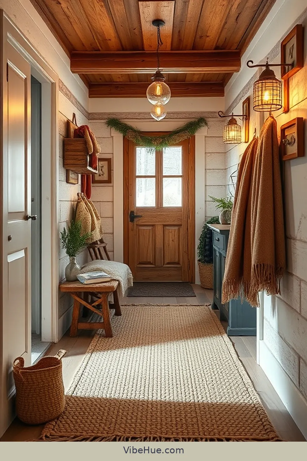 18 Cozy Ideas for a Rustic Winter Hallway Style 7 Install A Woven Area Rug for 18 Cozy Ideas for a Rustic Winter Hallway Style