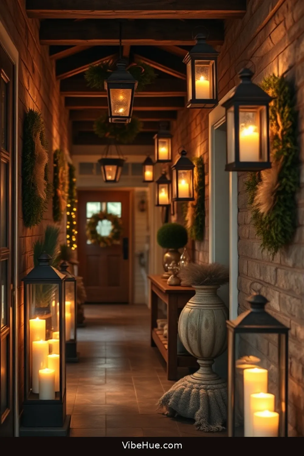 18 Cozy Ideas for a Rustic Winter Hallway Style 14 Use Lanterns for Ambient Lighting for 18 Cozy Ideas for a Rustic Winter Hallway Style