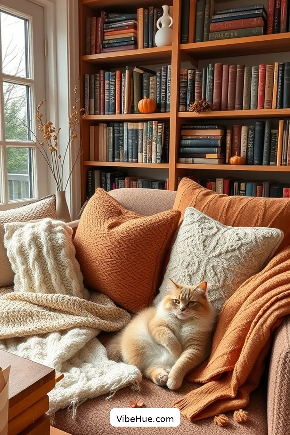 18 Essential Elements for a Scandinavian Style Fall Library 7 Add Textiles for Warmth for 18 Essential Elements for a Scandinavian Style Fall Library