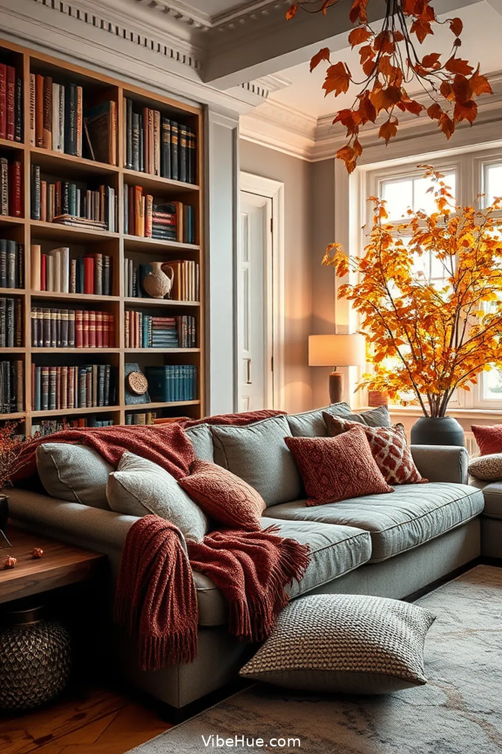 18 Essential Elements for a Scandinavian Style Fall Library 15 Incorporate Warm Throws and Pillows for 18 Essential Elements for a Scandinavian Style Fall Library