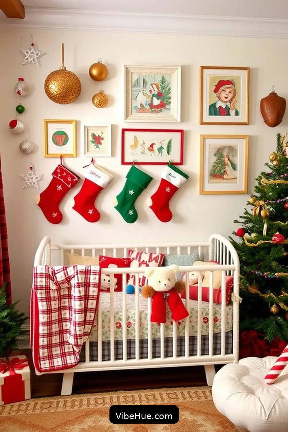 18 Essential Tips for a Traditional Holiday Nursery Style 6 Create a Holiday-Themed Gallery Wall for 18 Essential Tips for a Traditional Holiday Nursery Style