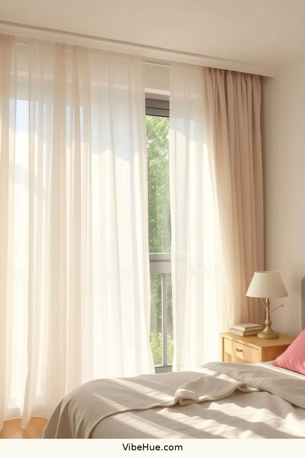 18 Essentials for a Summer Bedroom in Minimalist Style 9 Opt for Lightweight Curtains for 18 Essentials for a Summer Bedroom in Minimalist Style