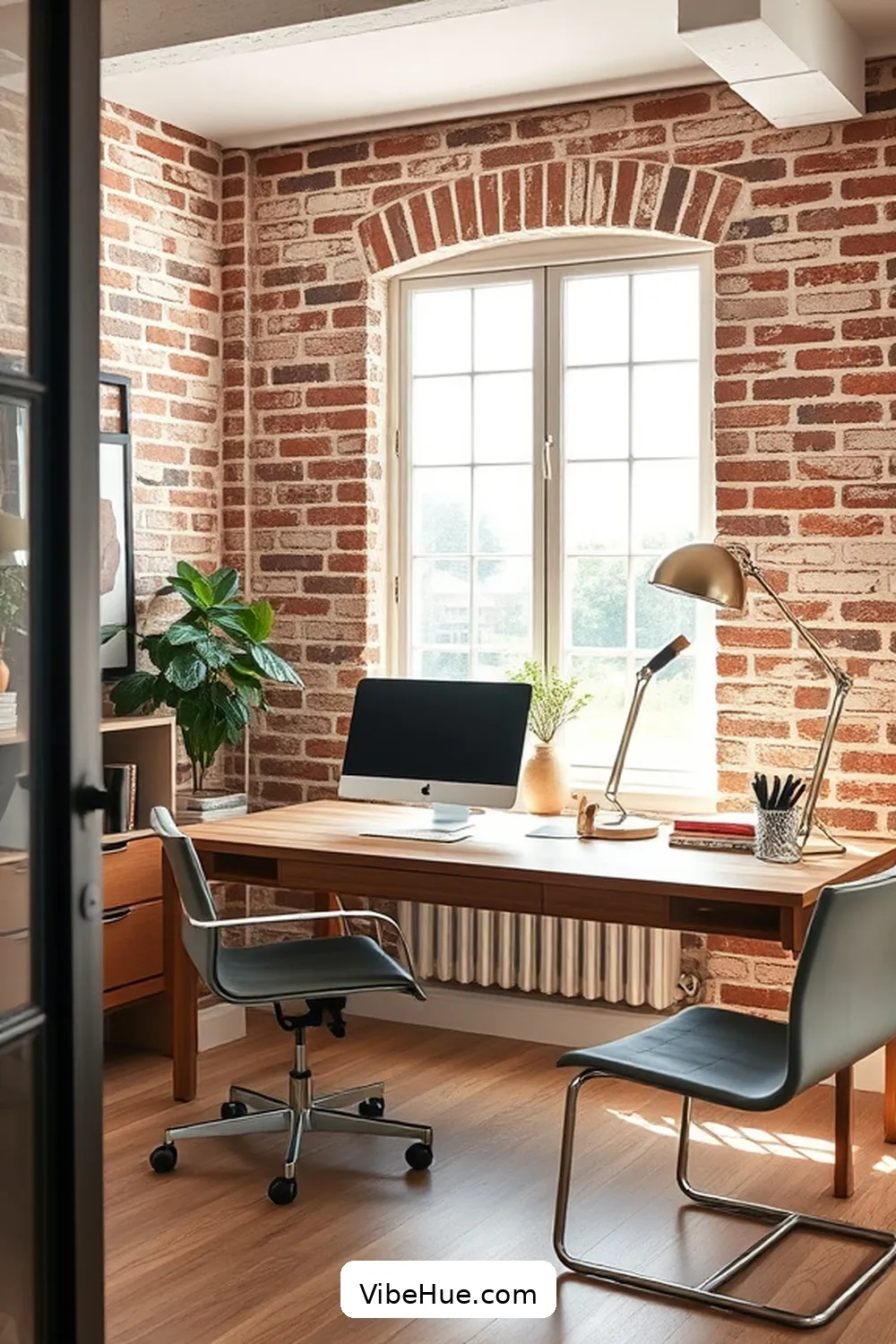 Implement Neutral Color Palettes for 18 Key Elements for a Summer Home Office in Industrial Style