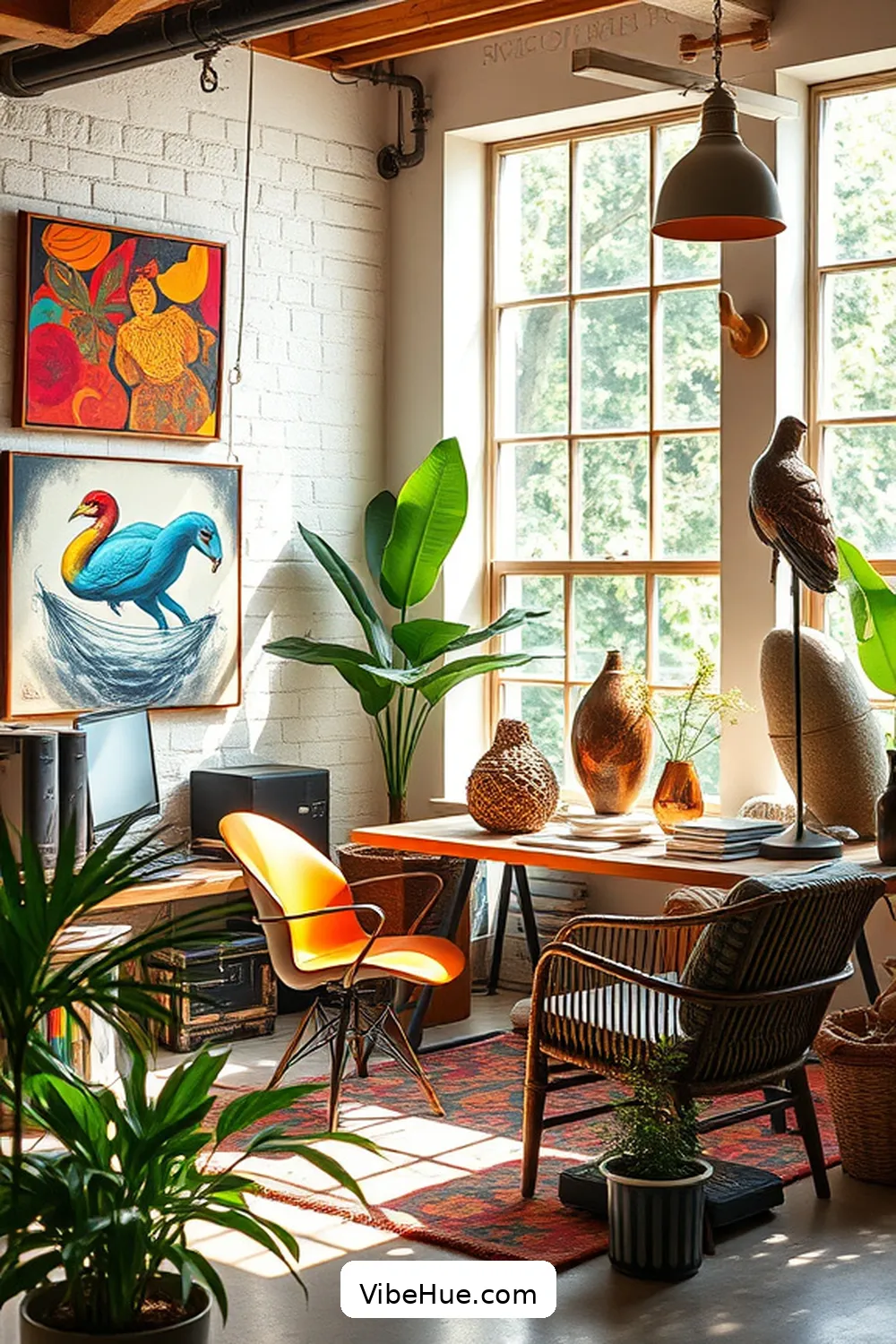 Personalize With Art for 18 Key Elements for a Summer Home Office in Industrial Style