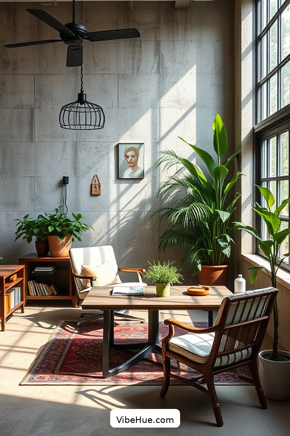 Showcase Textured Walls for 18 Key Elements for a Summer Home Office in Industrial Style