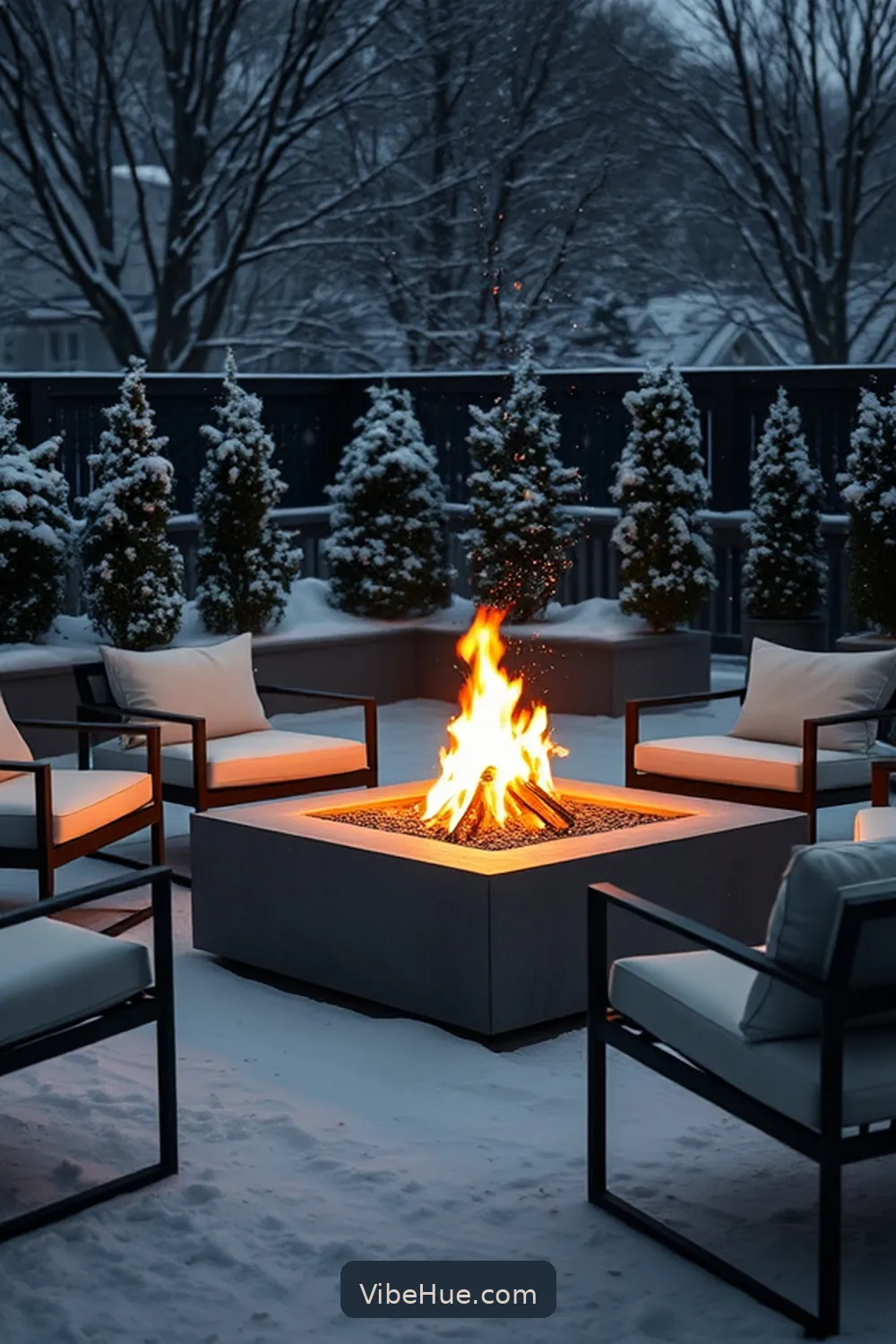 18 Minimalist Ideas for Your Winter Outdoor Patio Style 5 Add a Fire Pit or Heater for 18 Minimalist Ideas for Your Winter Outdoor Patio Style