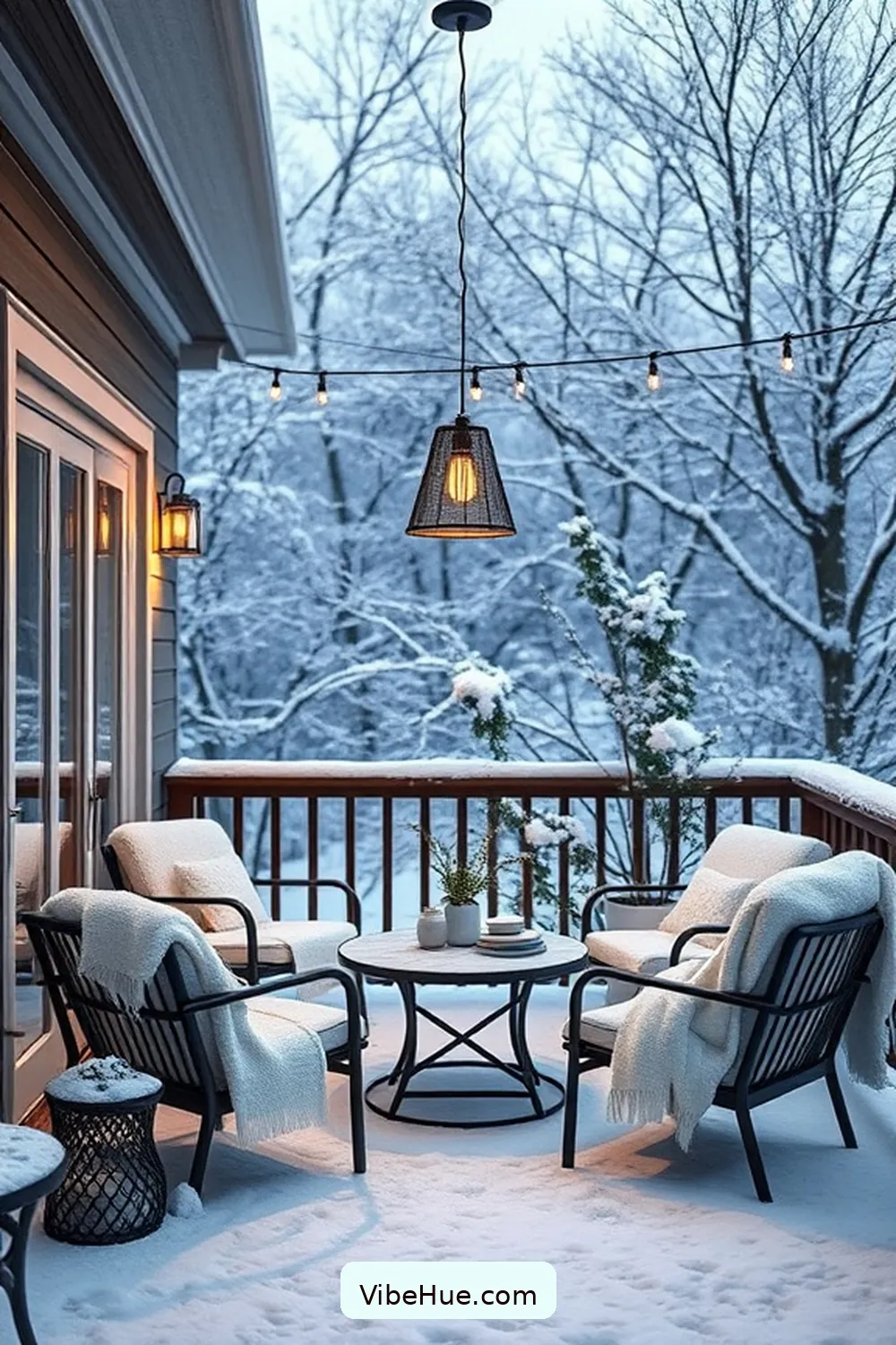 18 Minimalist Ideas for Your Winter Outdoor Patio Style 9 Opt for Minimalist Lighting for 18 Minimalist Ideas for Your Winter Outdoor Patio Style