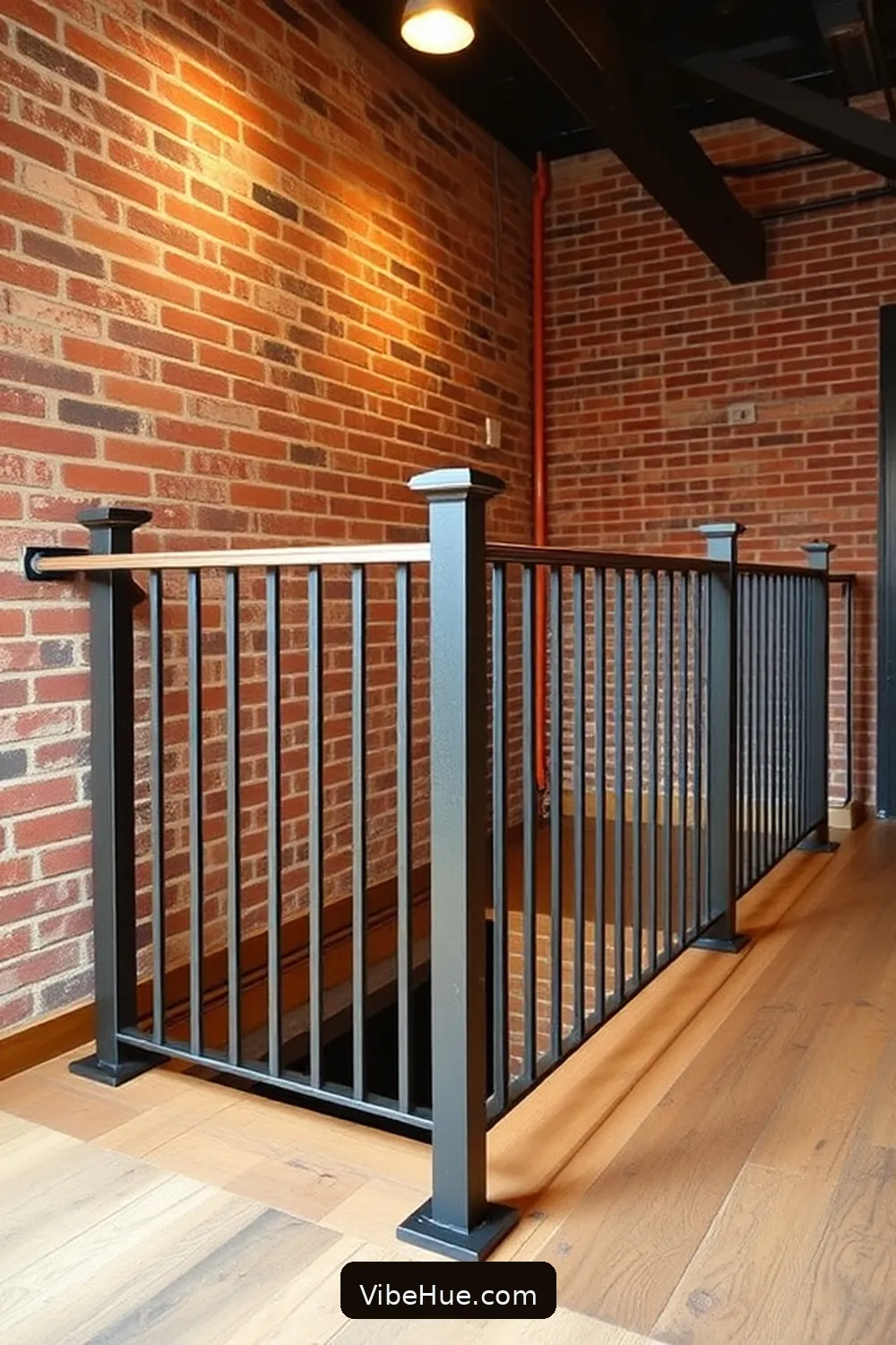 Install Industrial-Style Railings for 18 Tips for Year-Round Industrial Style in Your Hallway