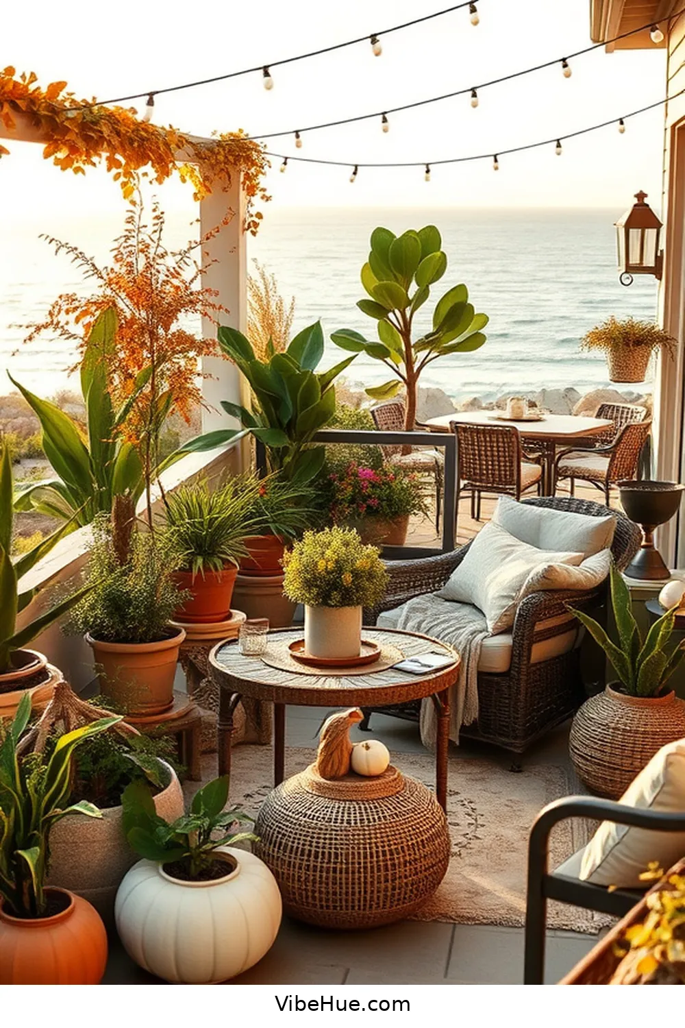18 Ways to Achieve Coastal Style for Your Fall Outdoor Patio 8 Bring in Indoor Plants for 18 Ways to Achieve Coastal Style for Your Fall Outdoor Patio