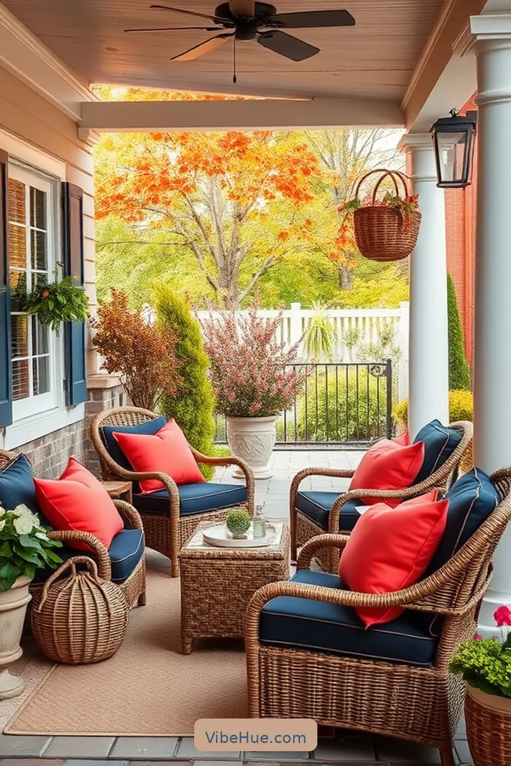 18 Ways to Achieve Coastal Style for Your Fall Outdoor Patio 13 Include Woven Baskets for Storage for 18 Ways to Achieve Coastal Style for Your Fall Outdoor Patio
