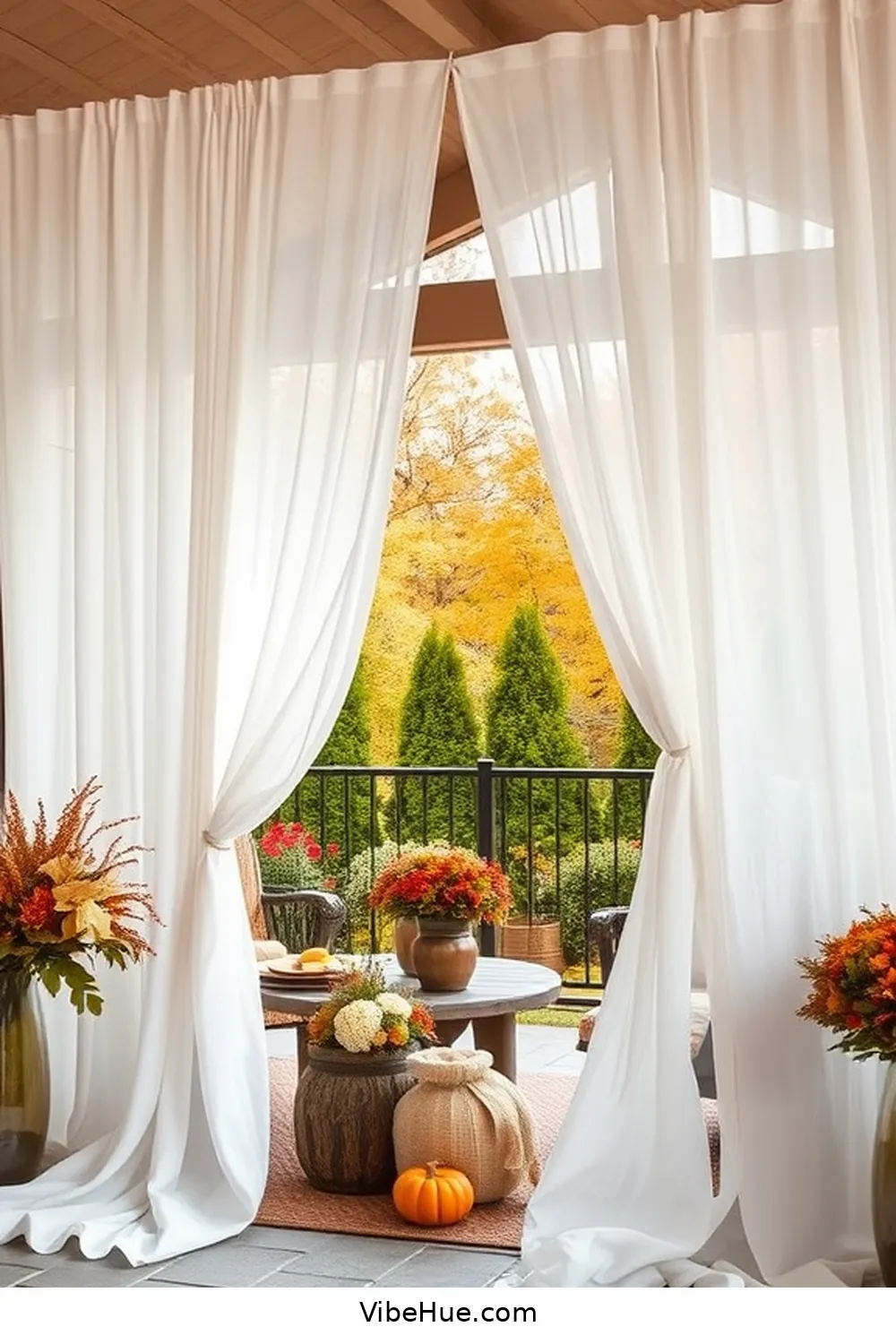 18 Ways to Achieve Coastal Style for Your Fall Outdoor Patio 18 Install Curtains for a Soft Look for 18 Ways to Achieve Coastal Style for Your Fall Outdoor Patio