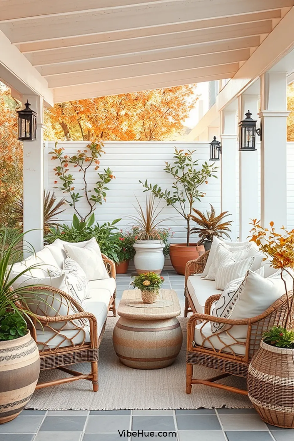 18 Ways to Achieve Coastal Style for Your Fall Outdoor Patio 15 Use Light, Breezy Fabrics for Cushions for 18 Ways to Achieve Coastal Style for Your Fall Outdoor Patio