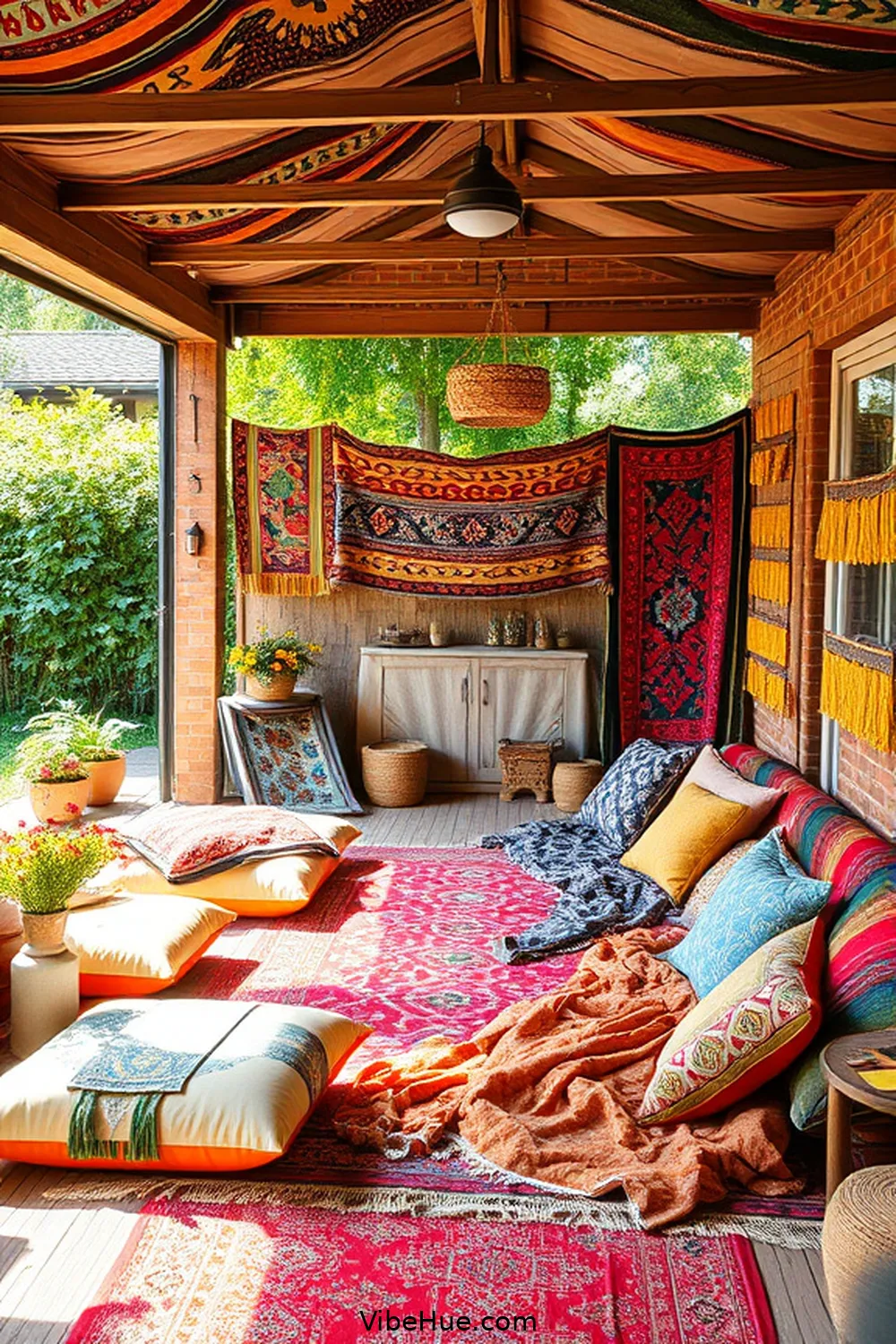 18 Ways to Create a Bohemian Style Summer Garage 2 Embrace Colorful Textiles for 18 Ways to Create a Bohemian Style Summer Garage
