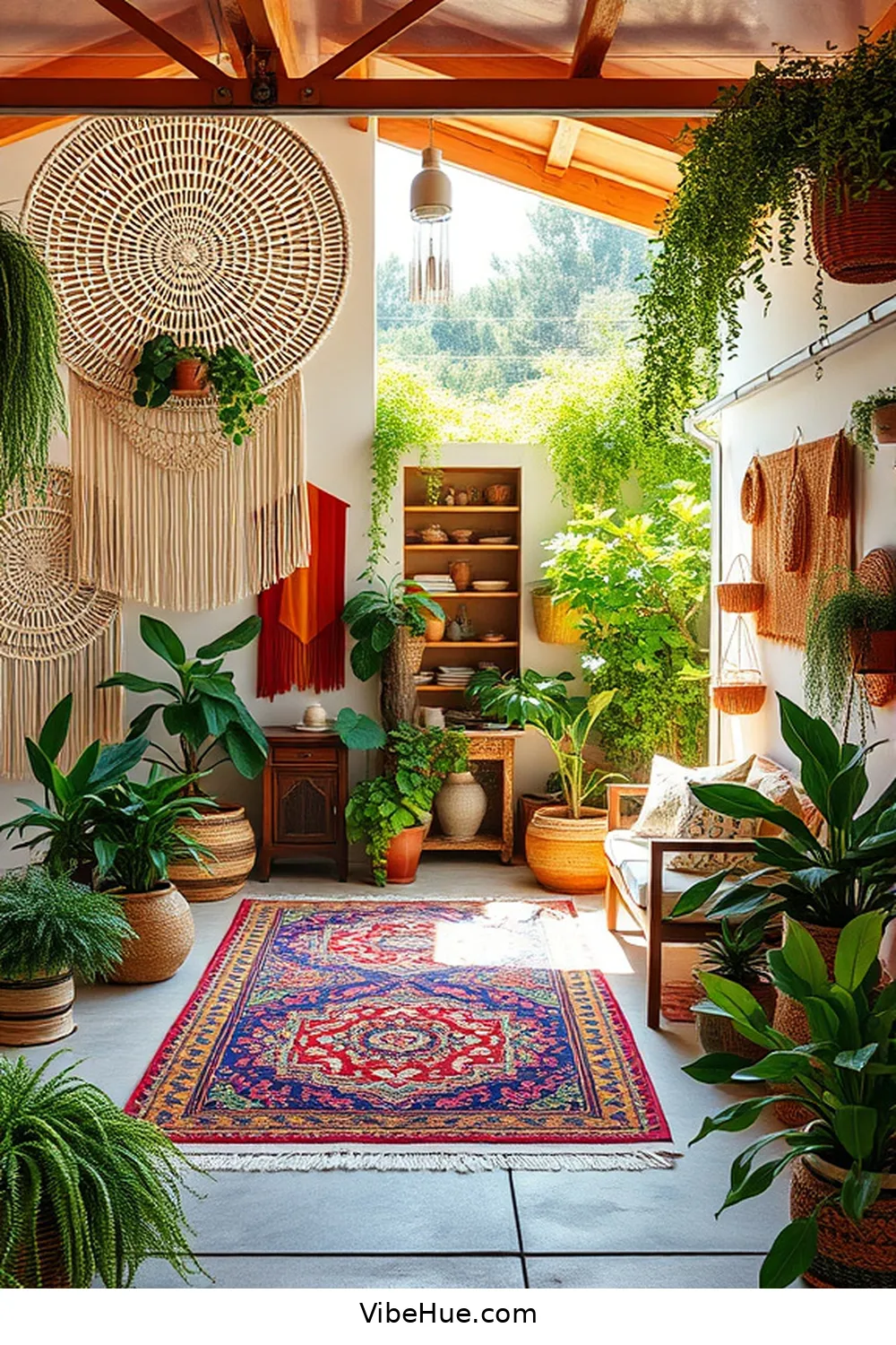 18 Ways to Create a Bohemian Style Summer Garage 6 Hang MacramΓ© Wall Art for 18 Ways to Create a Bohemian Style Summer Garage