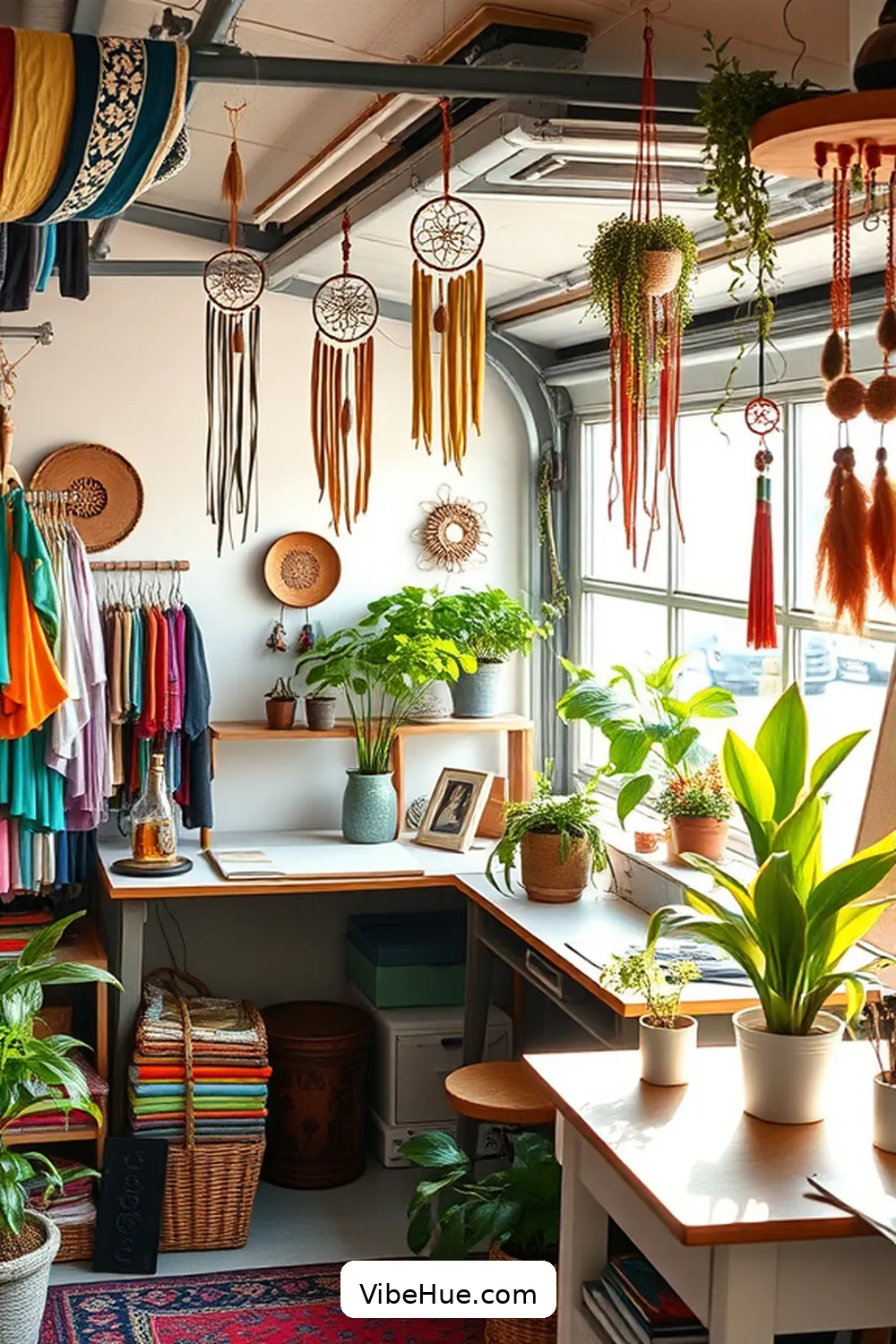 18 Ways to Create a Bohemian Style Summer Garage 9 Set Up a Crafting Station for 18 Ways to Create a Bohemian Style Summer Garage