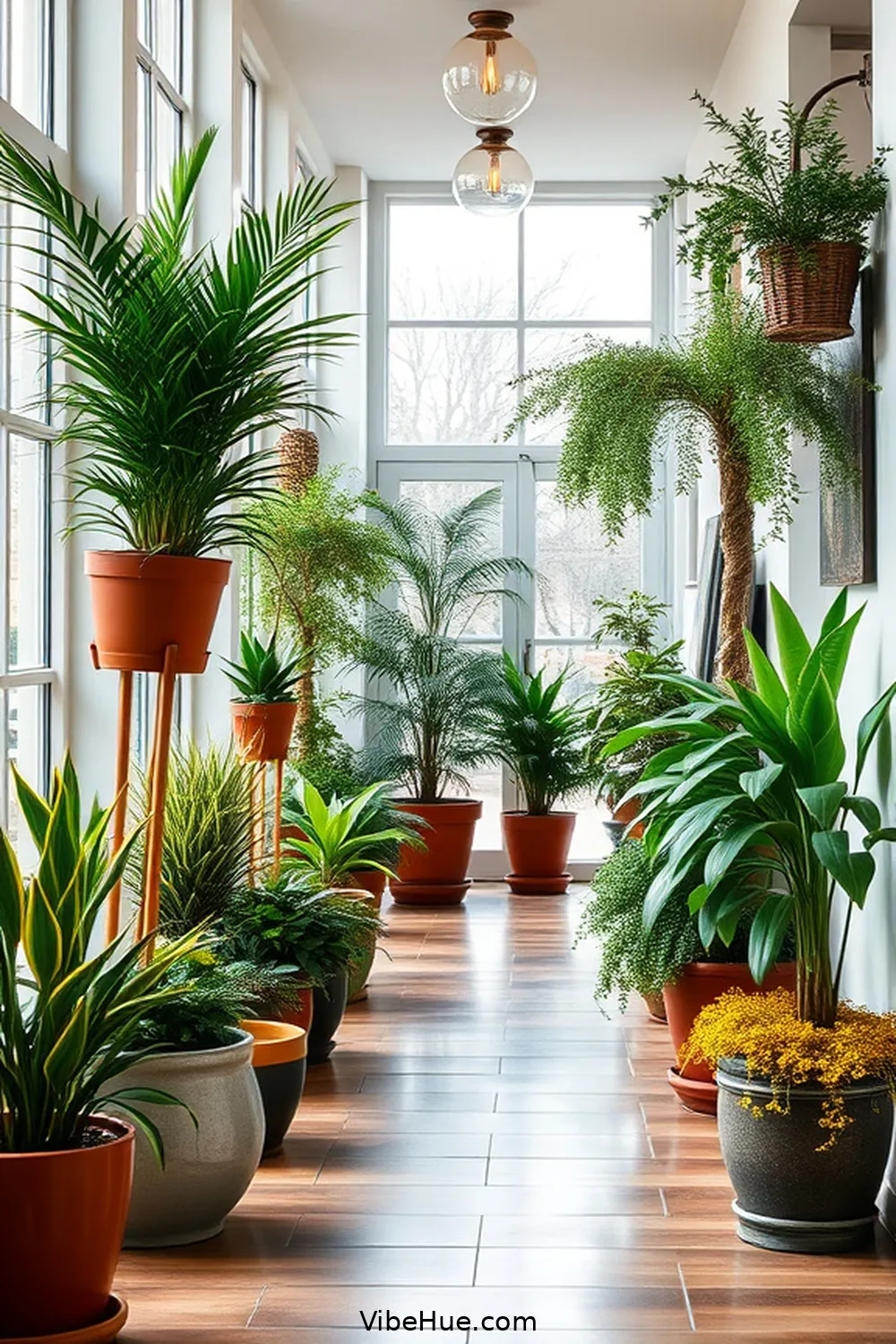 18 Ways to Create a Bohemian Style Winter Hallway 10 Add Potted Plants for Freshness for 18 Ways to Create a Bohemian Style Winter Hallway