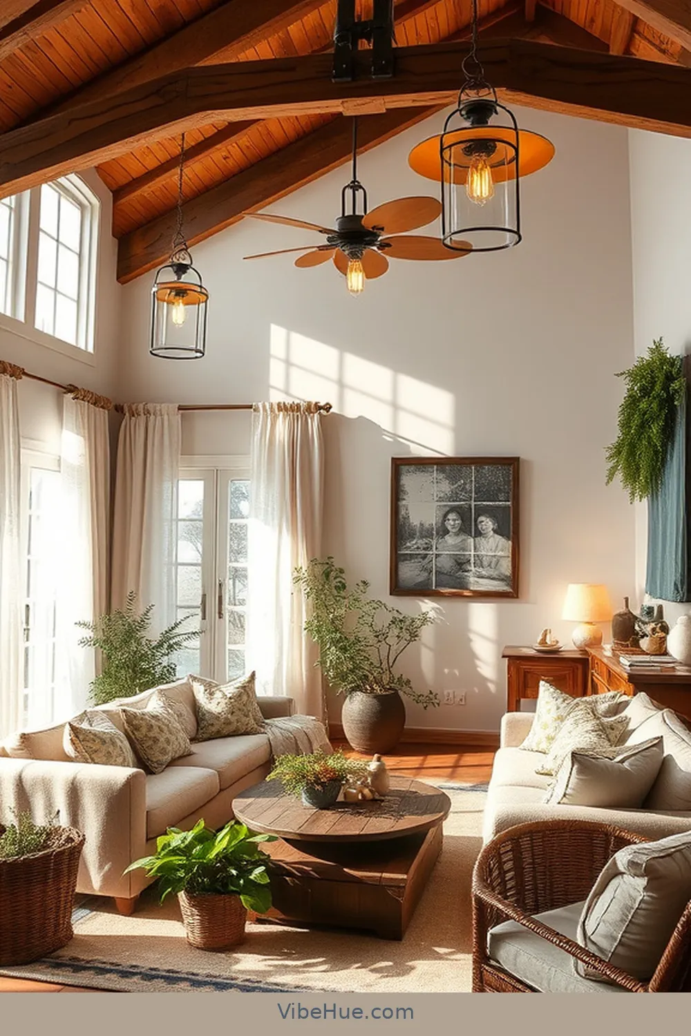 18 Ways to Create a Rustic Style Summer Living Room 11 Opt for Rustic Lighting Fixtures for 18 Ways to Create a Rustic Style Summer Living Room