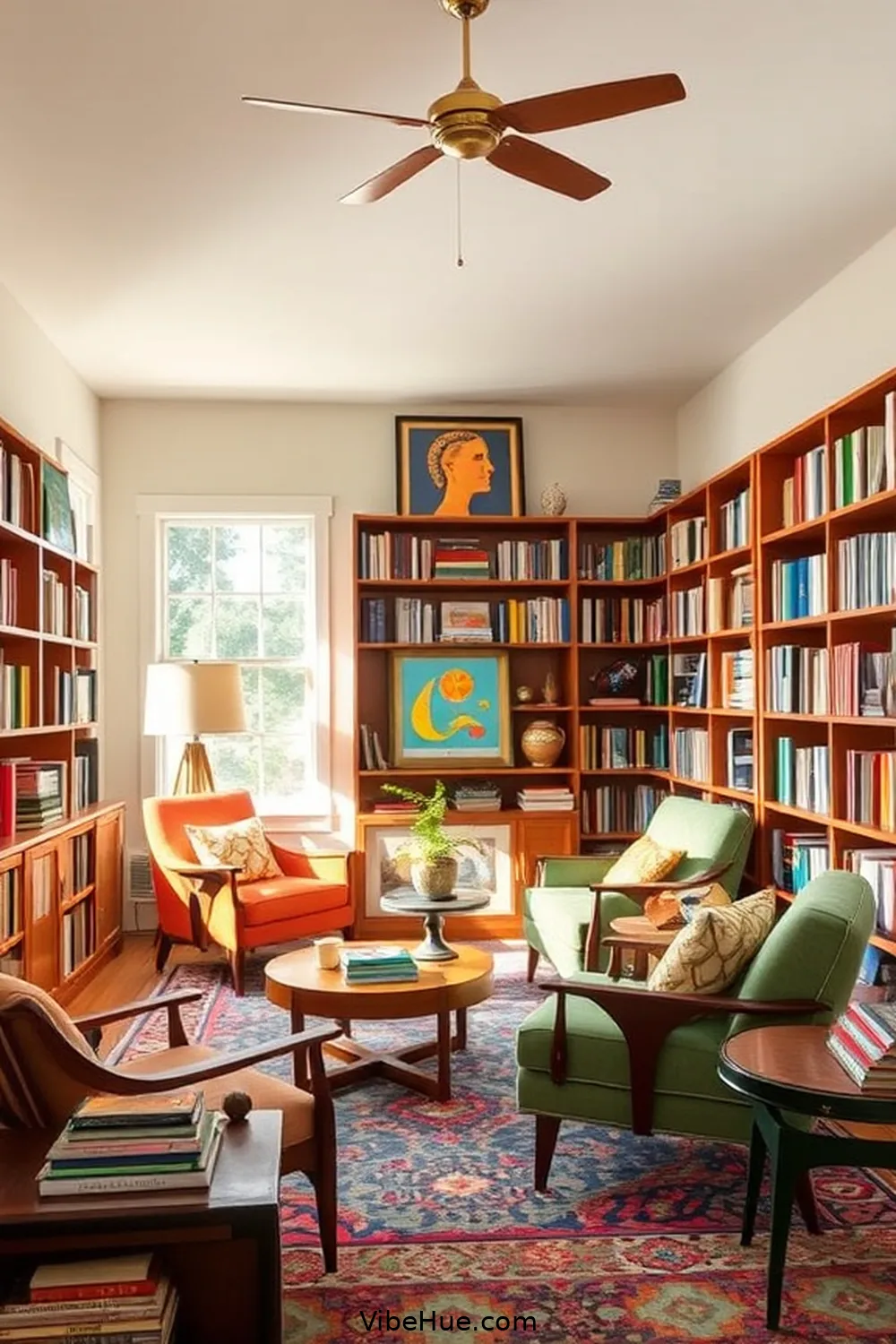 18 Ways to Create a Spring Library in Mid-Century Modern Style 17 Personalize With Family Treasures for 18 Ways to Create a Spring Library in Mid-Century Modern Style